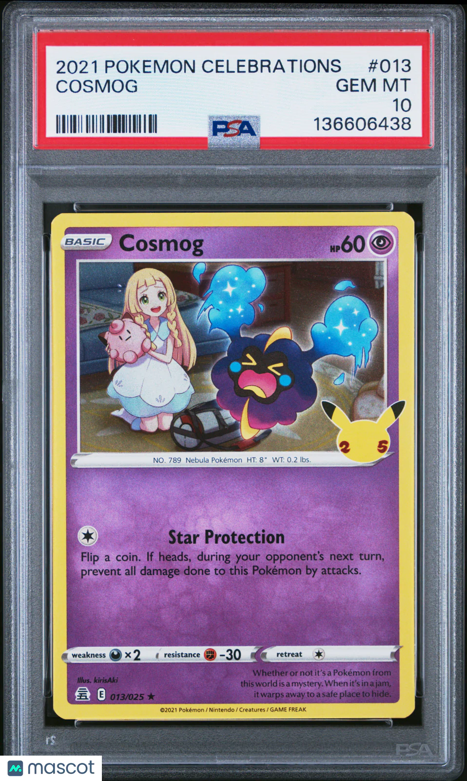 2021 Pokemon Celebrations Cosmog PSA 10 #013