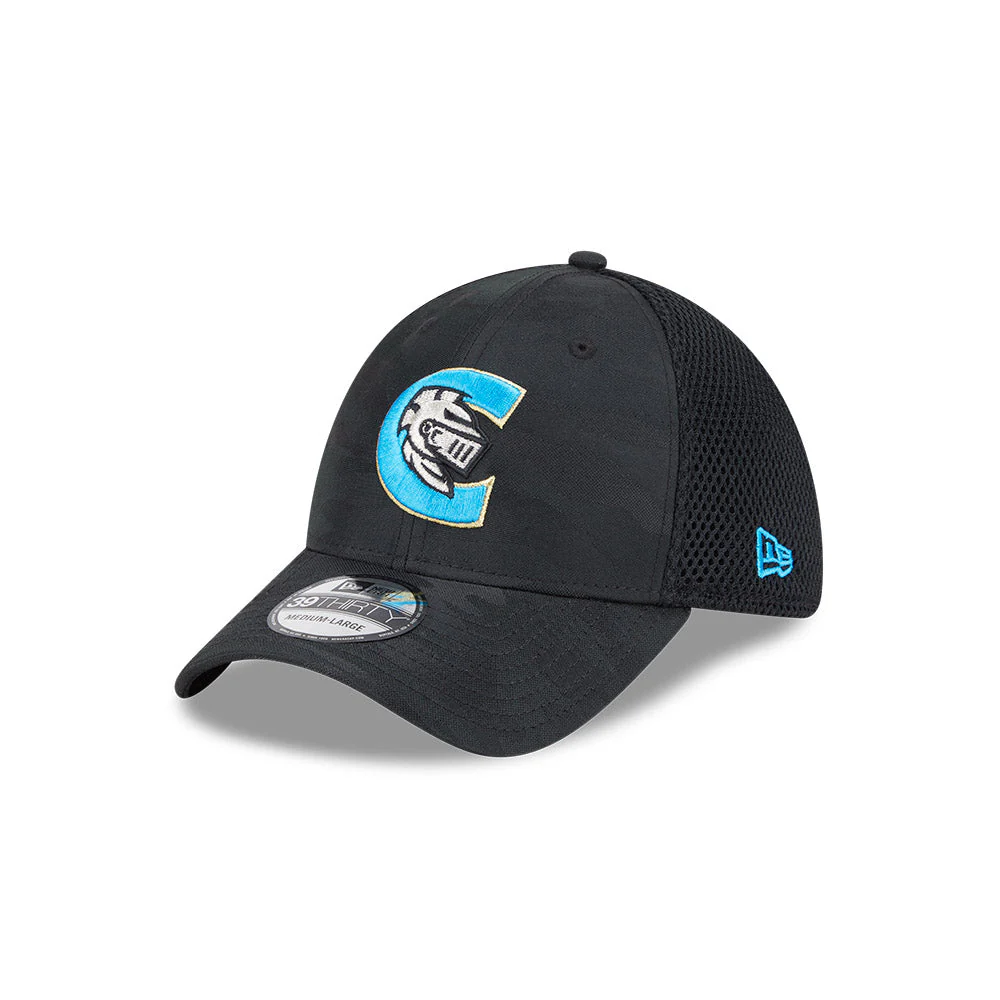 Charlotte Knights New Era 2025 Black Camo 39THIRTY Stretch Fit Cap