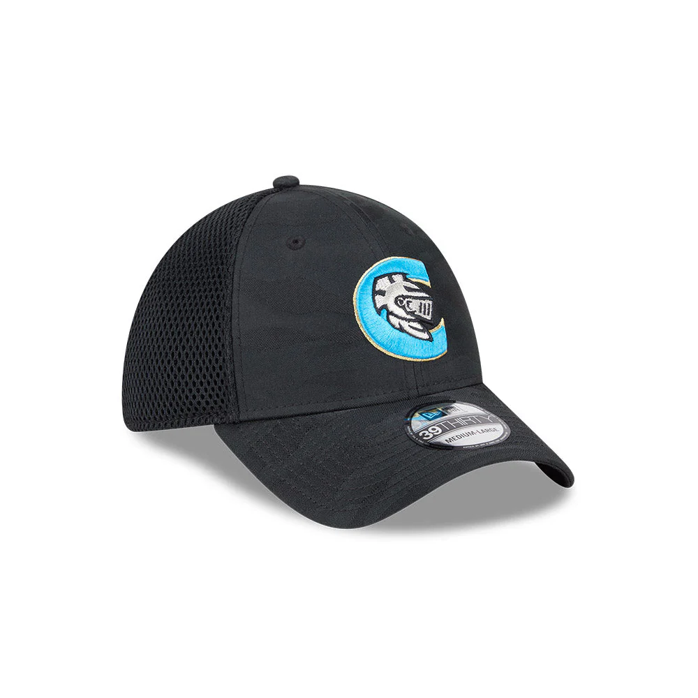 Charlotte Knights New Era 2025 Black Camo 39THIRTY Stretch Fit Cap - Image 2