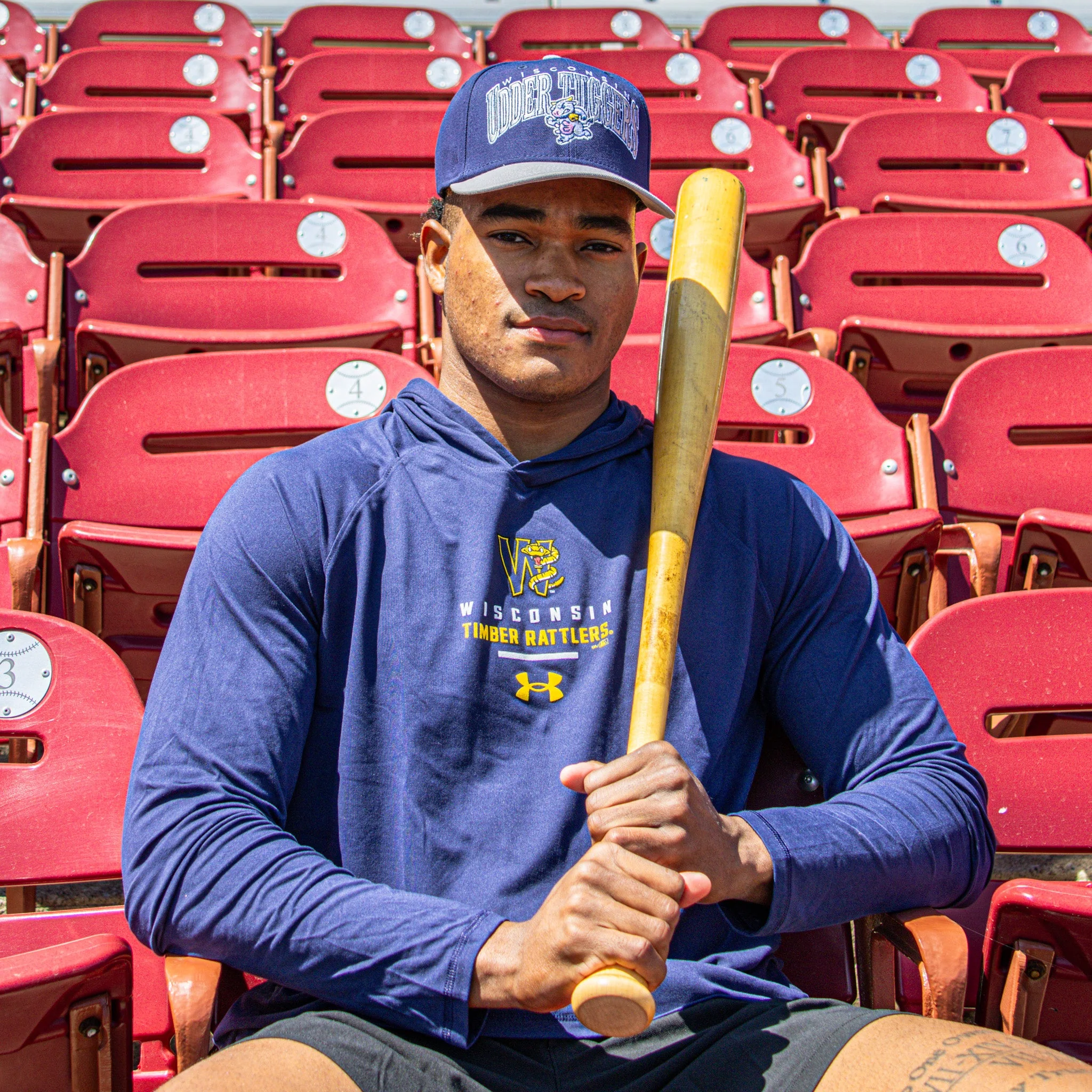 2026 Brewers Sunday Under Armour Tech Stretch Navy Long Sleeve Hood - Image 3