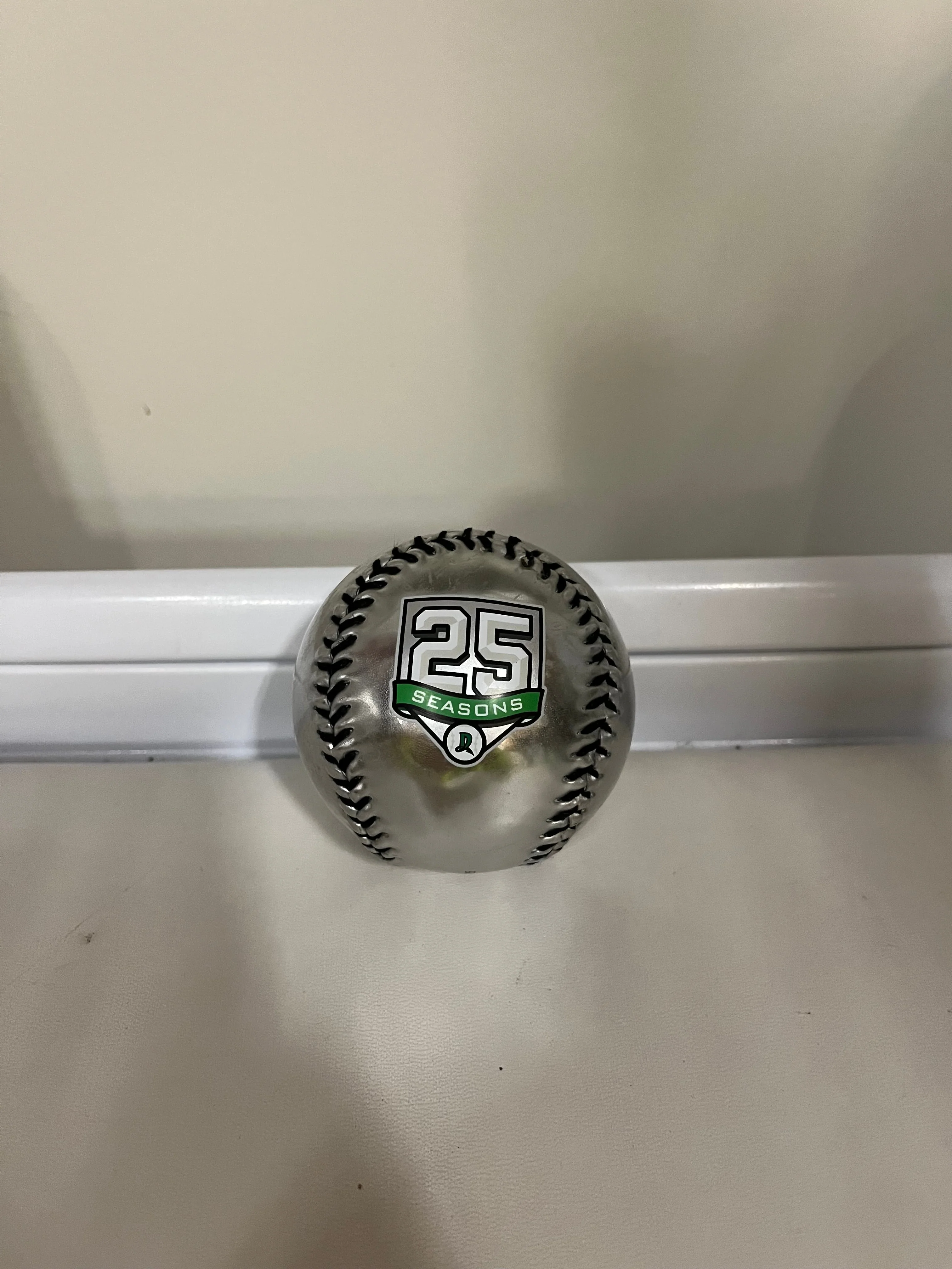25 Seasons Metallic Silver Baseball