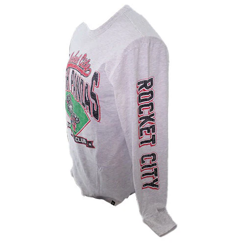 Rocket City Trash Pandas '47 Brand Fair Ball Grey Long Sleeve T-Shirt - Image 2