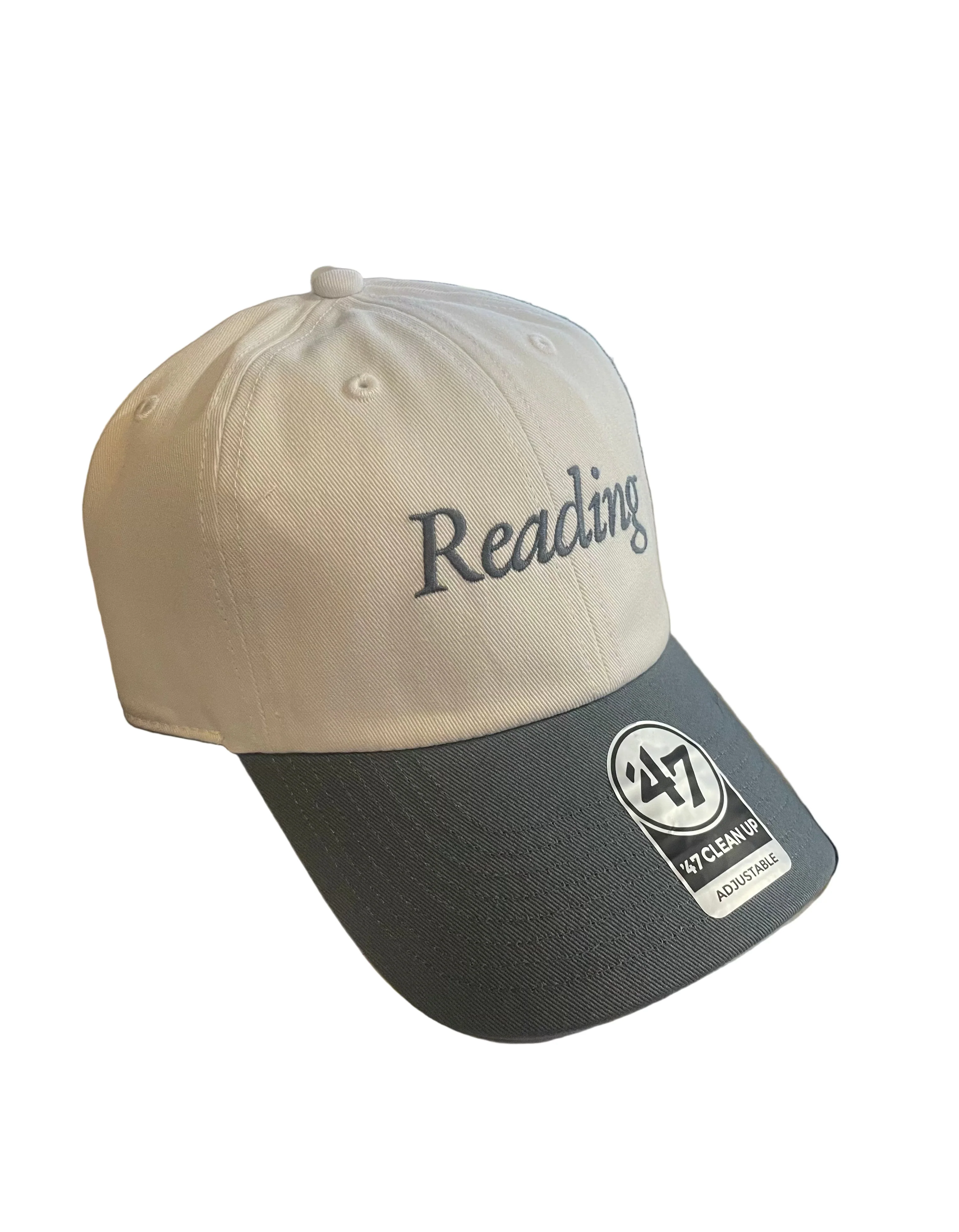 47 Sandstone and Blue Reading script clean up hat