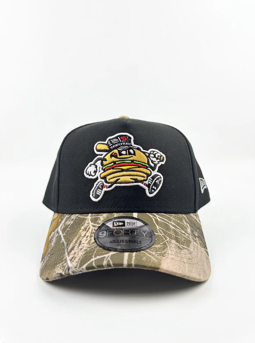 940 AFrame New Era Adjustable Real Tree Burger Logo Hat