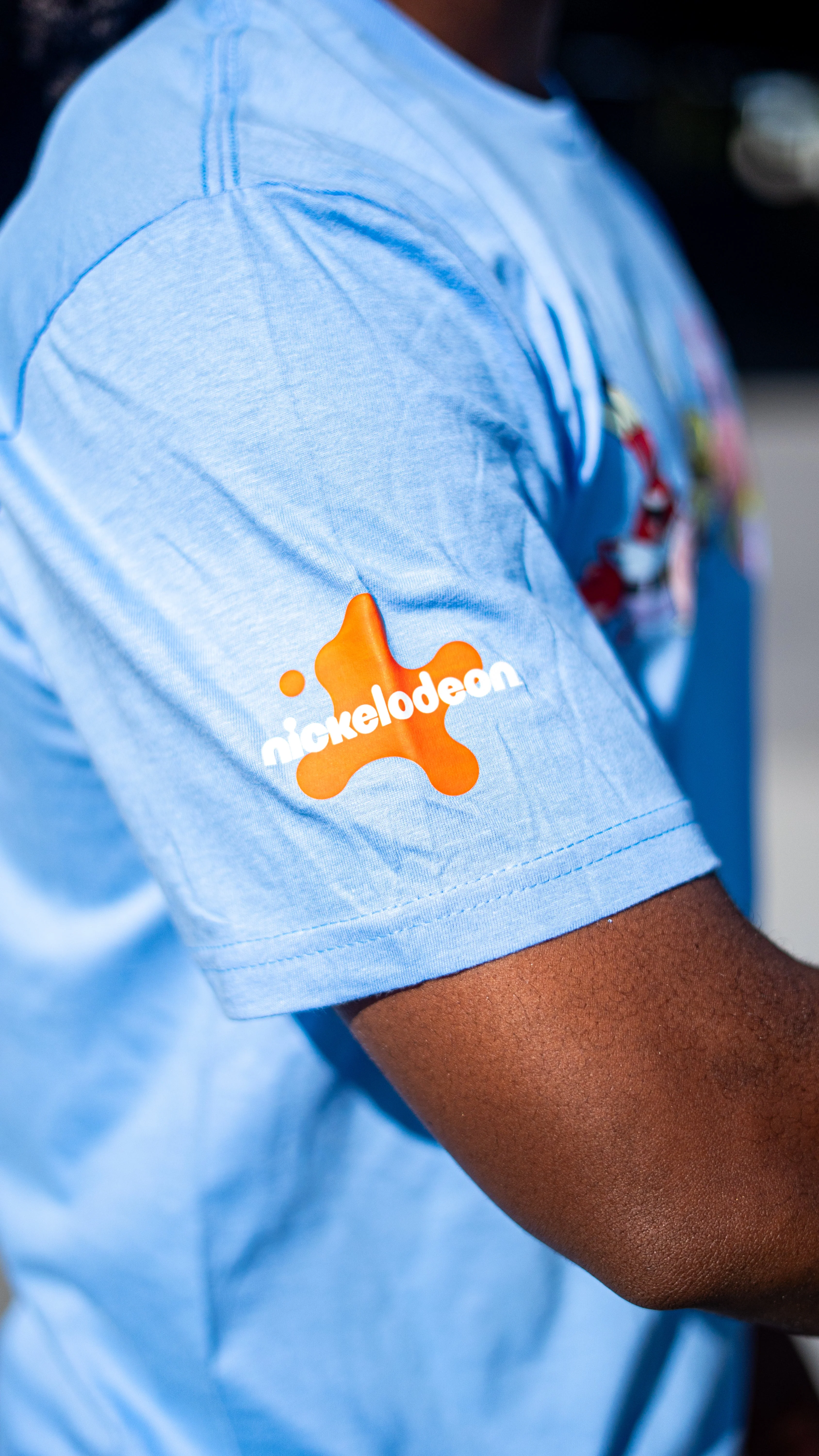 Adult Light Blue Spongebob Crew Tee - Image 2