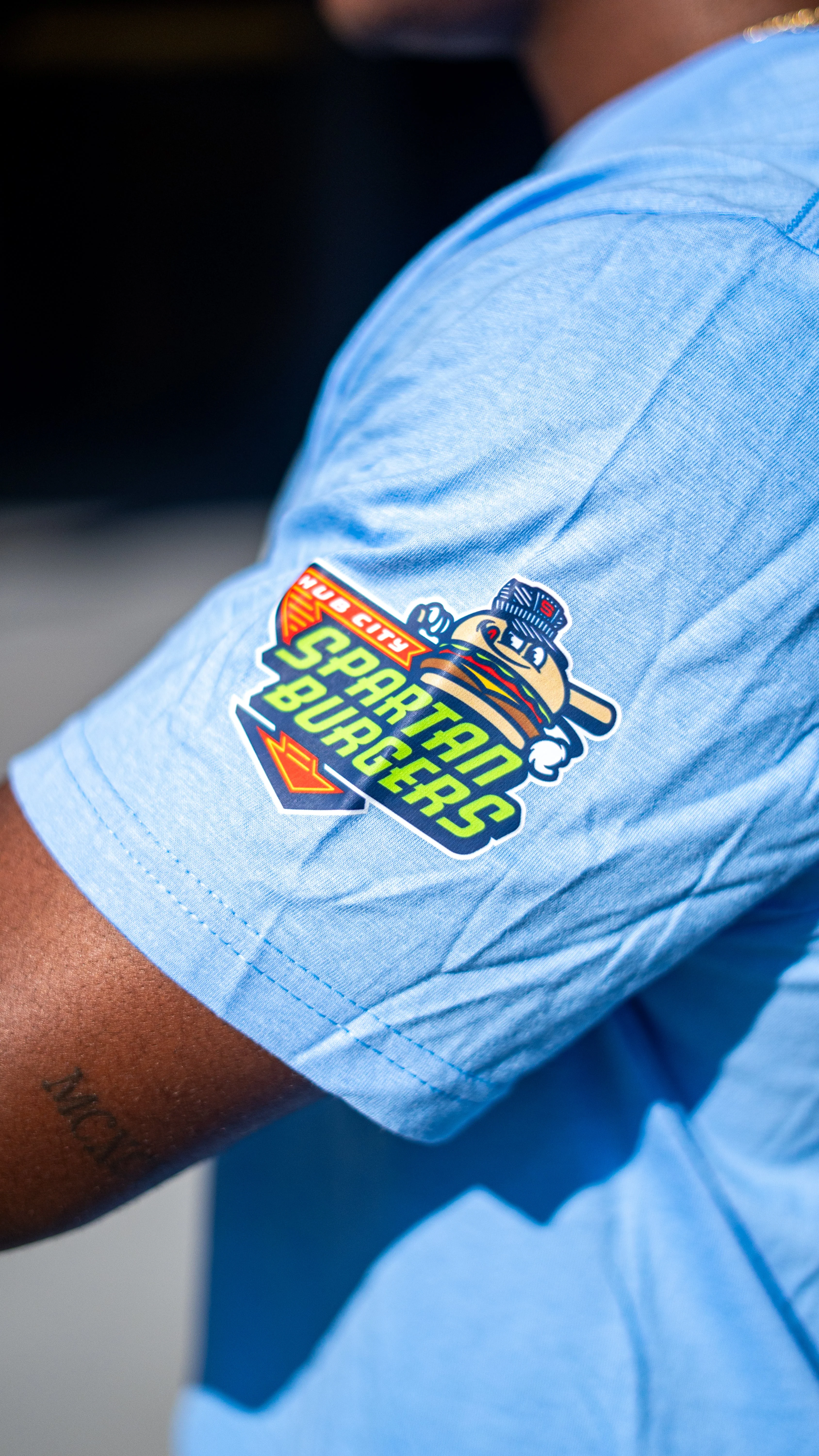 Adult Light Blue Spongebob Crew Tee - Image 3