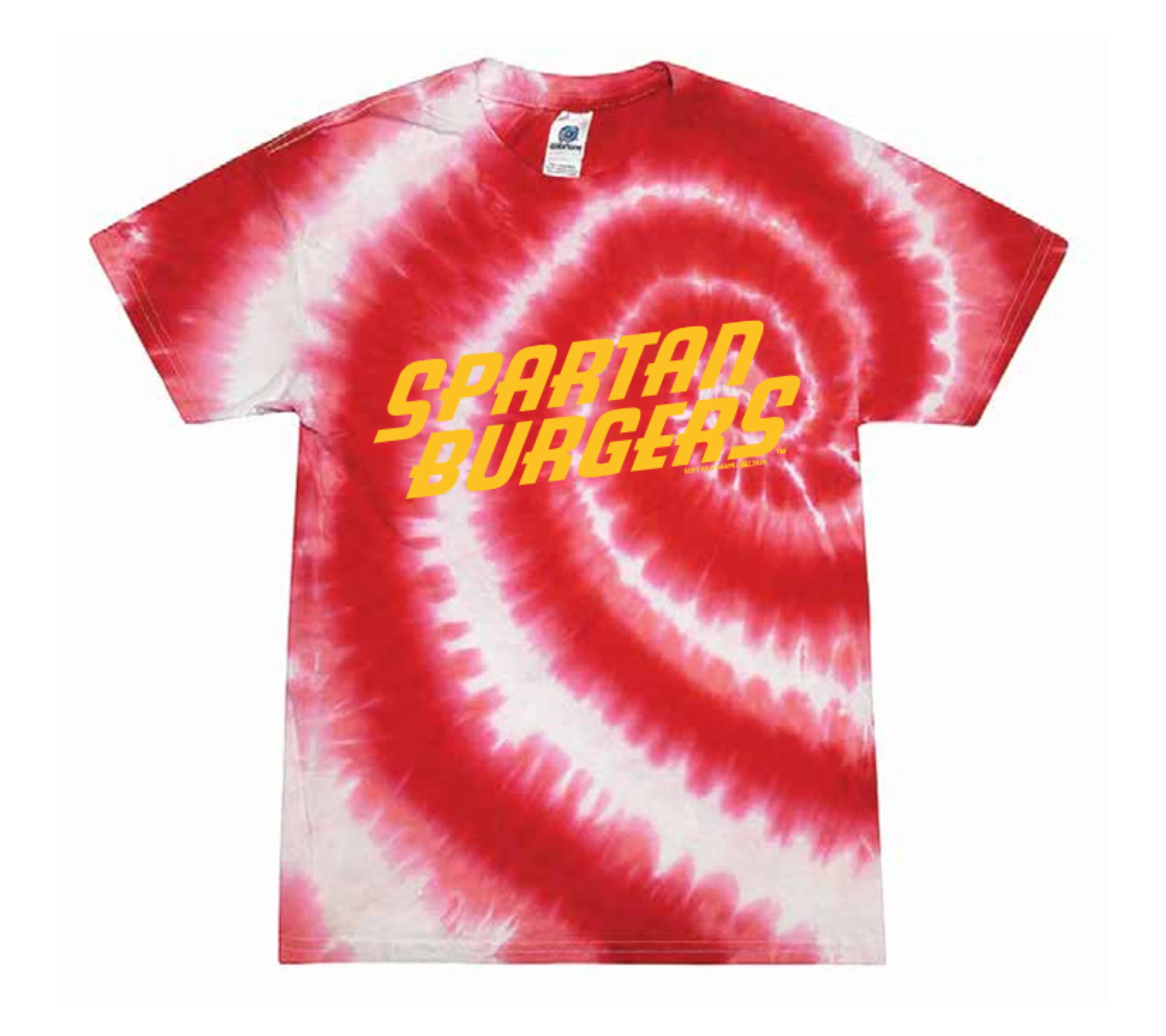 Adult Red Tie Dye Text Tee