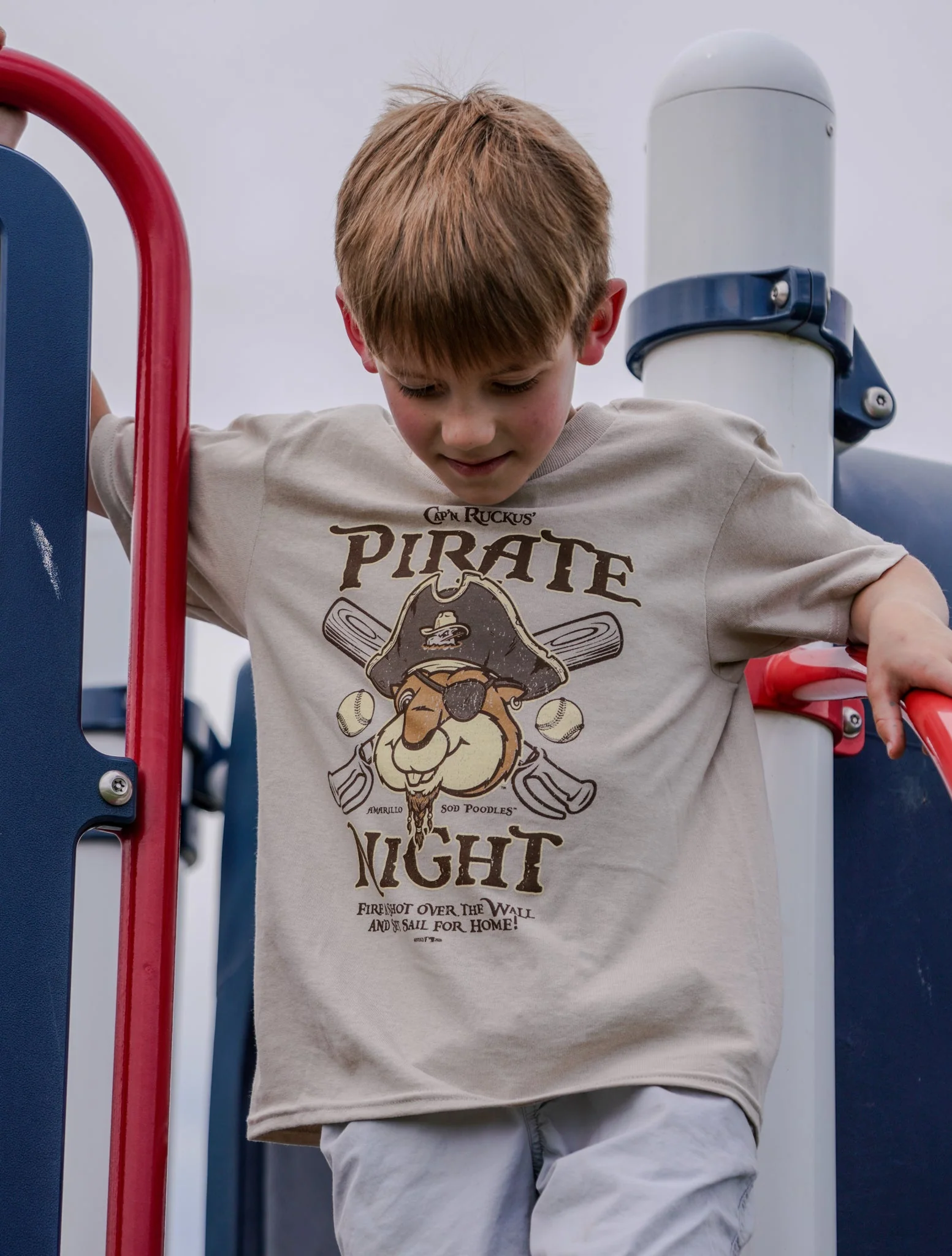Amarillo Sod Poodles 2026 Youth Tan Pirate Tee