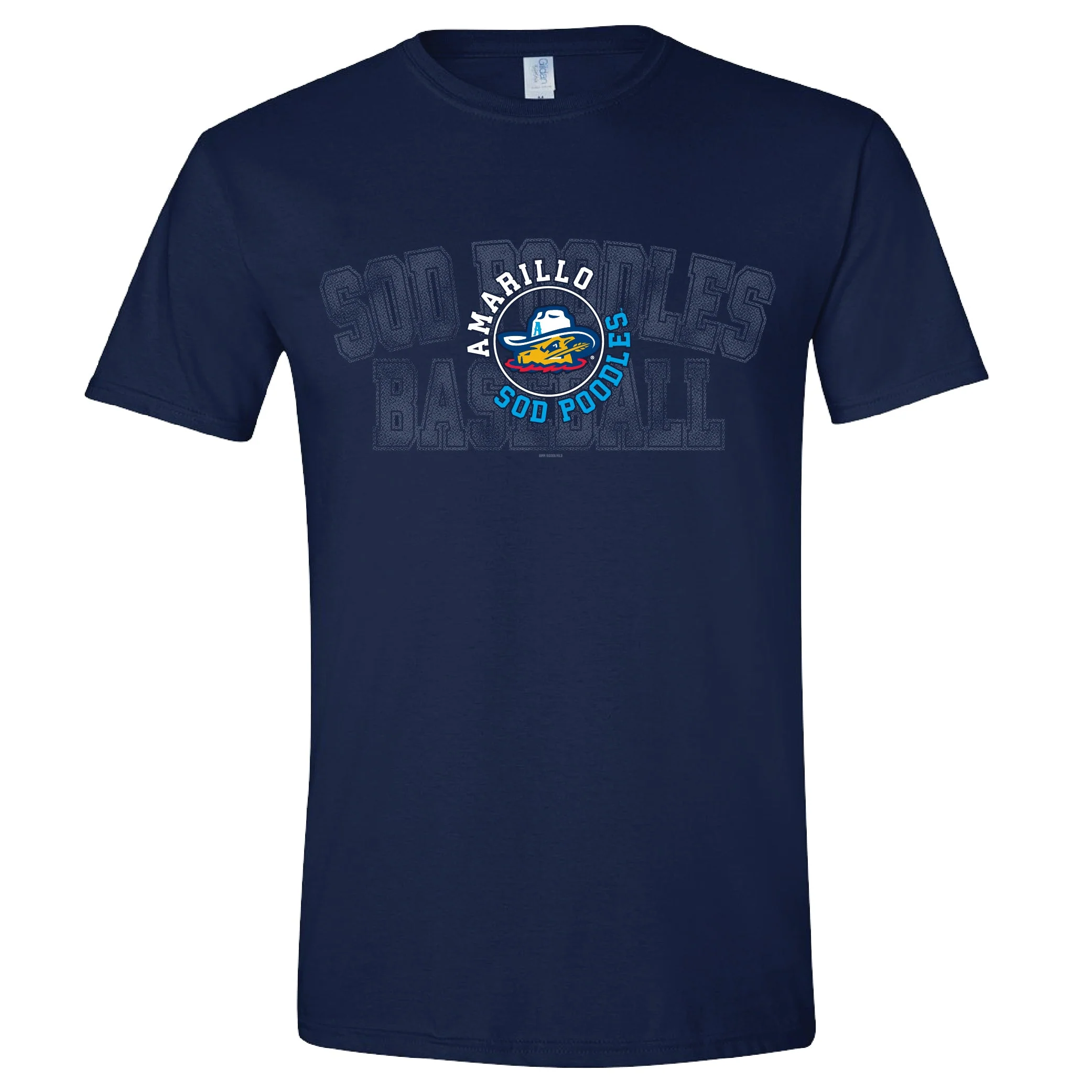 Amarillo Sod Poodles Bimm Ridder Navy Caution Game Tee