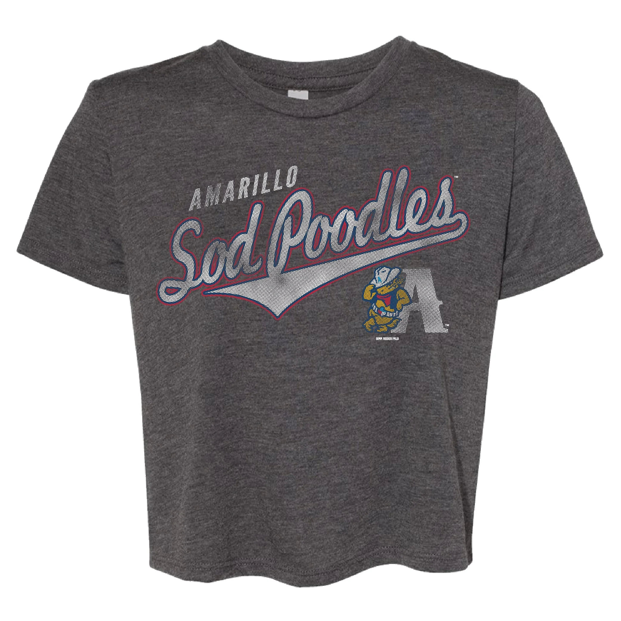 Amarillo Sod Poodles Bimm Ridder Women's Gray Loadout Flowy Crop Tee