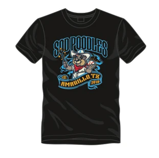 Amarillo Sod Poodles Black HP Ruckus Wizard Tee