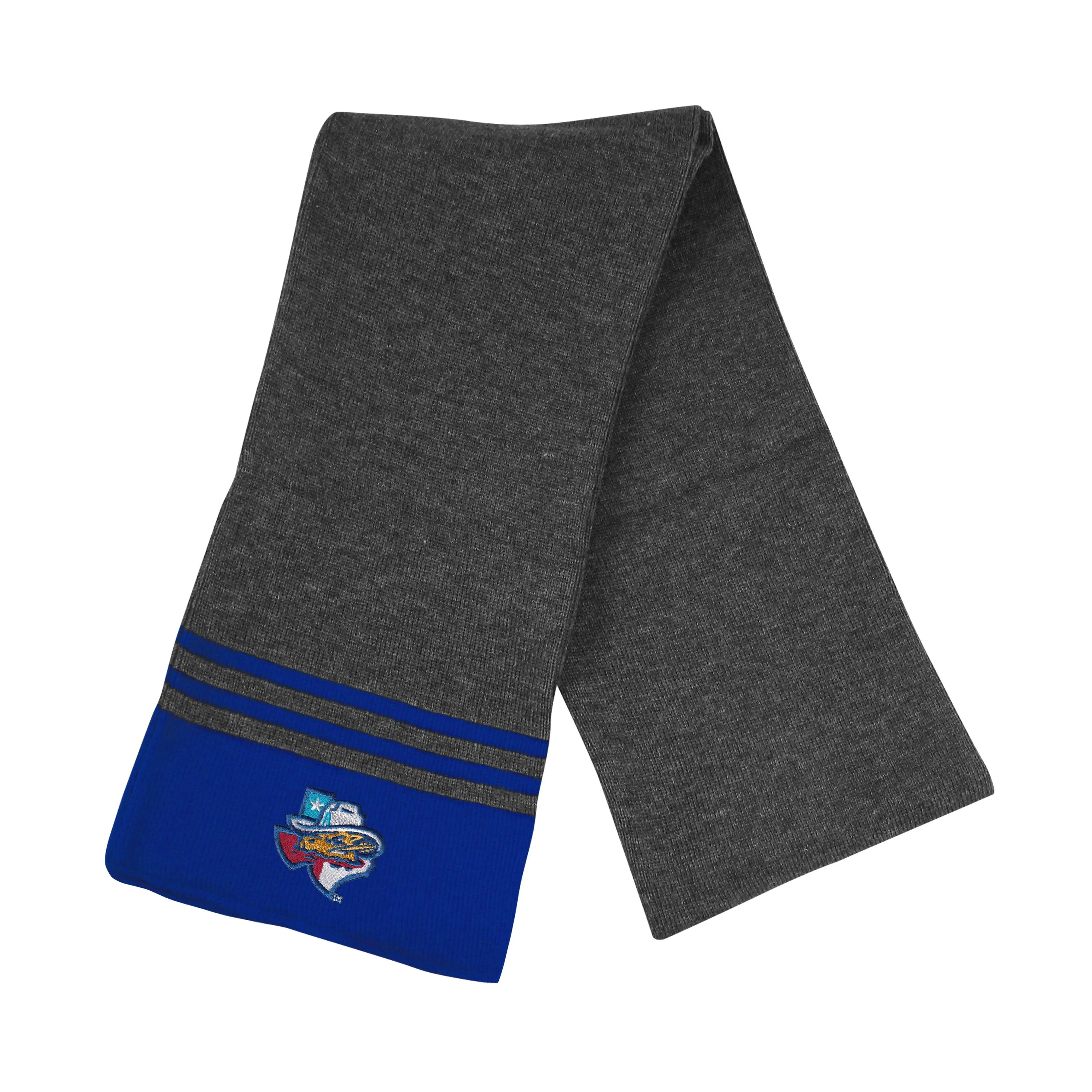 Amarillo Sod Poodles Charcoal/Royal Striped Scarf