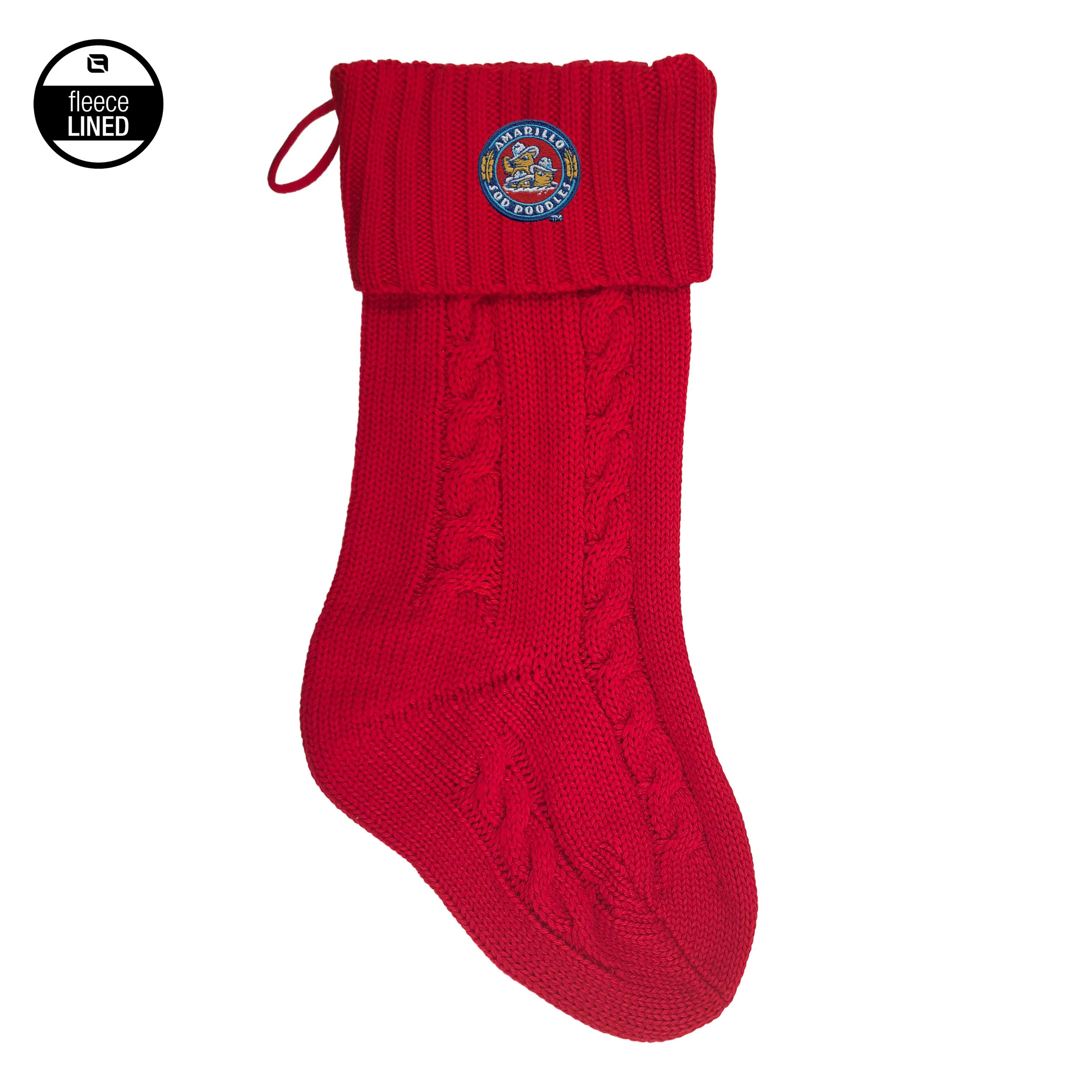Amarillo Sod Poodles Dasher Red Knit Stocking