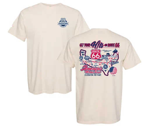 Amarillo Sod Poodles GoTeez Ivory Route 66 Map Tee