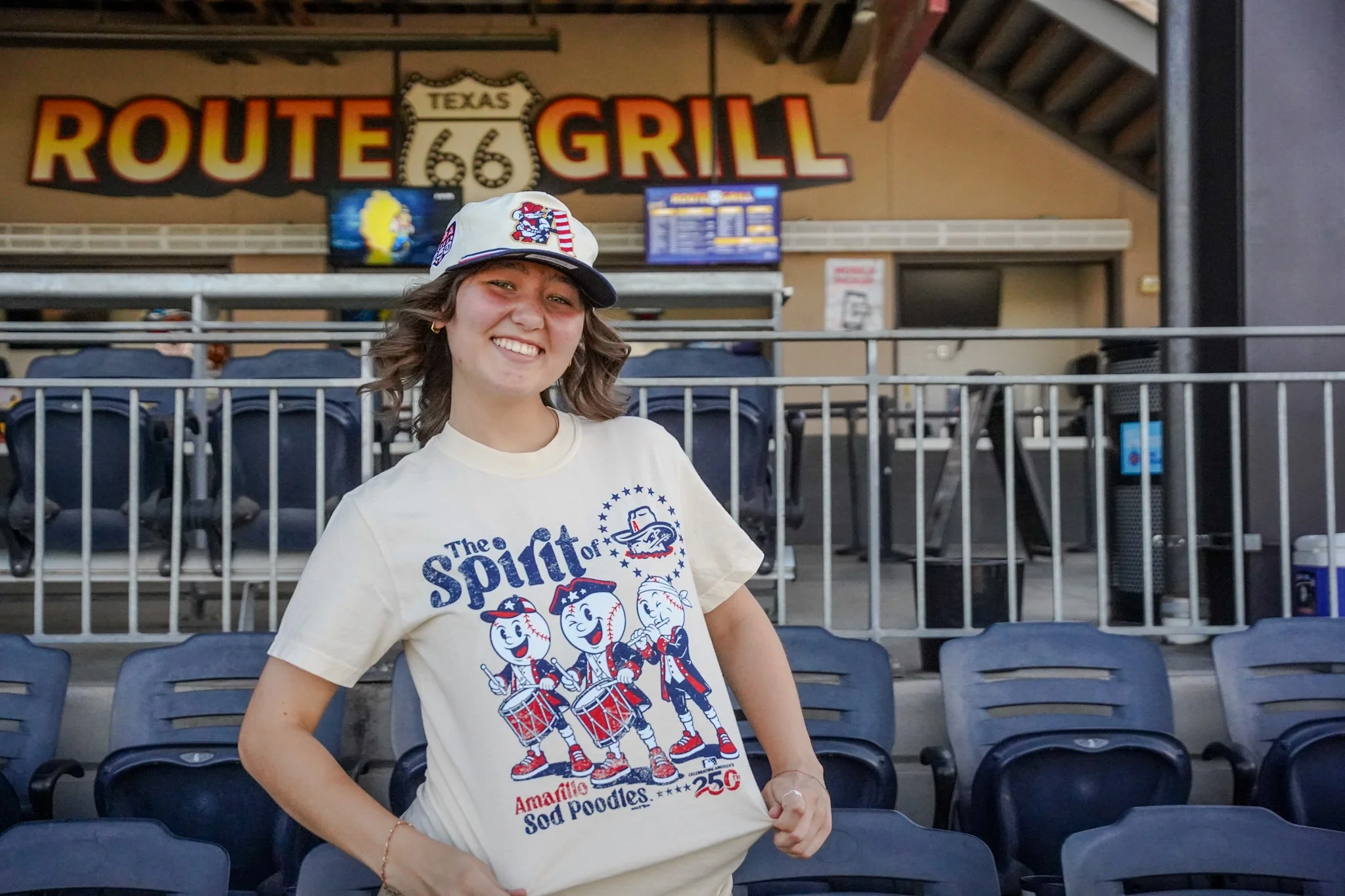 Amarillo Sod Poodles GoTeez Ivory Spirit Of '76 Tee