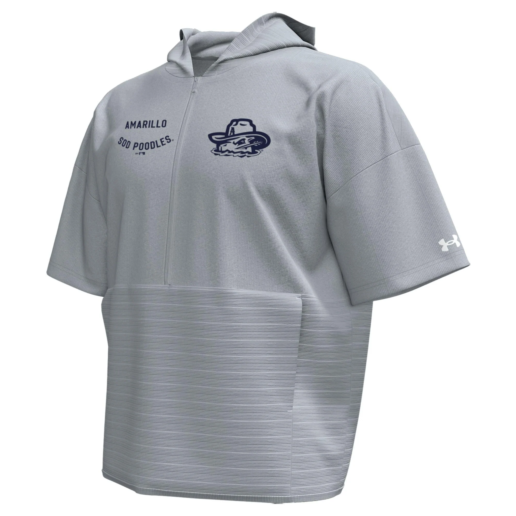 Amarillo Sod Poodles Grey Short Sleeve Game Hooded Tee