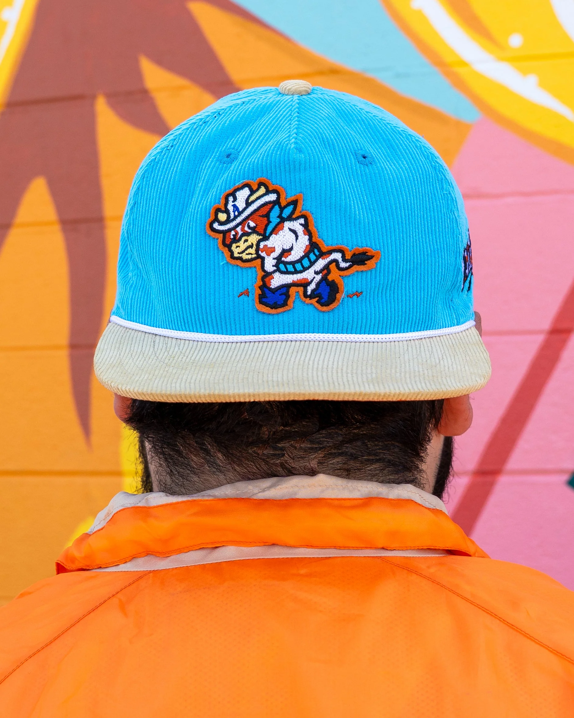 Amarillo Sod Poodles Official League Calf Fries Powder Blue Cord Hat - Image 6