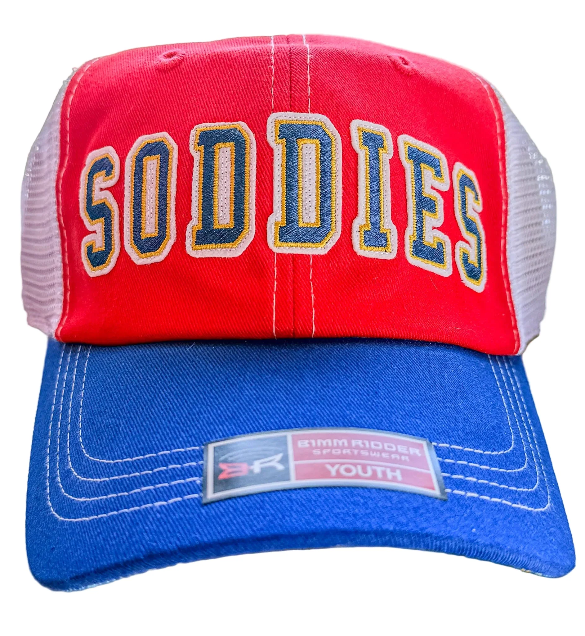 Amarillo Sod Poodles Youth Red White Blue Soddies Trucker Cap