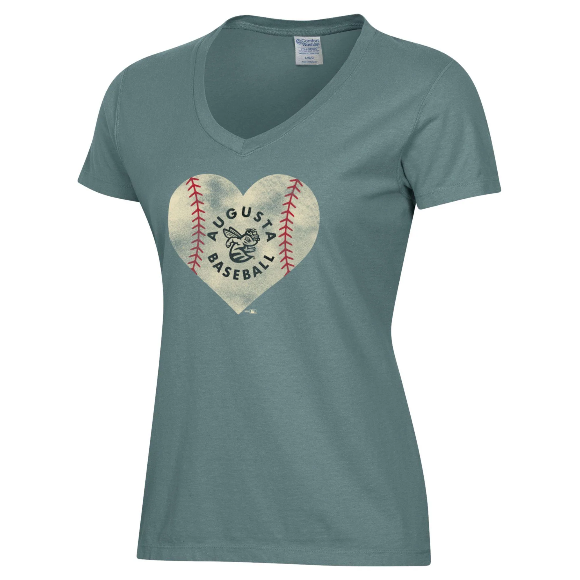 Augusta GreenJackets Baseball Heart V-Neck Tee