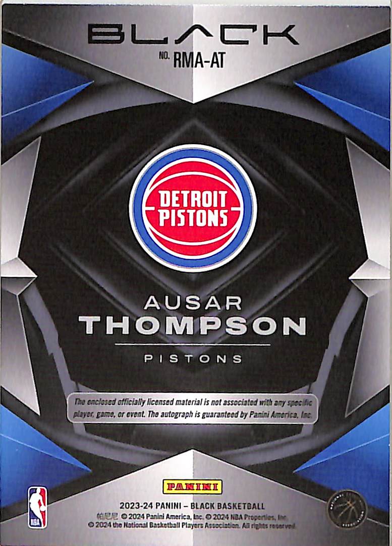 Ausar Thompson 2024 Panini Black Patch Auto /25 # - Image 2