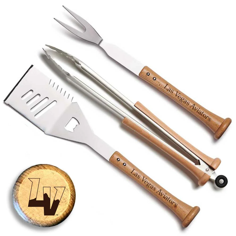 Baseball BBQ LV Monogram Triple Play 3-Piece Grilling Set