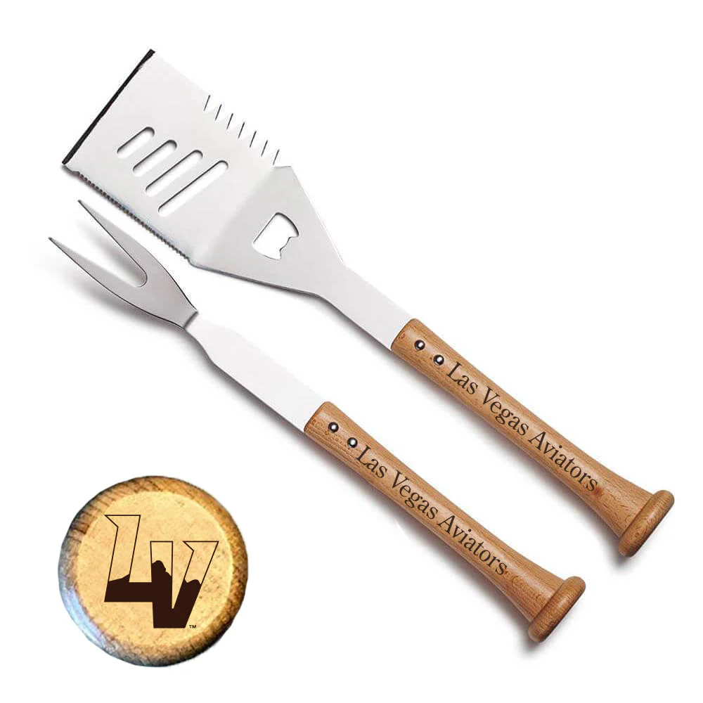 Baseball BBQ LV Monogram Turn Two 2-Piece Grilling Tools Set