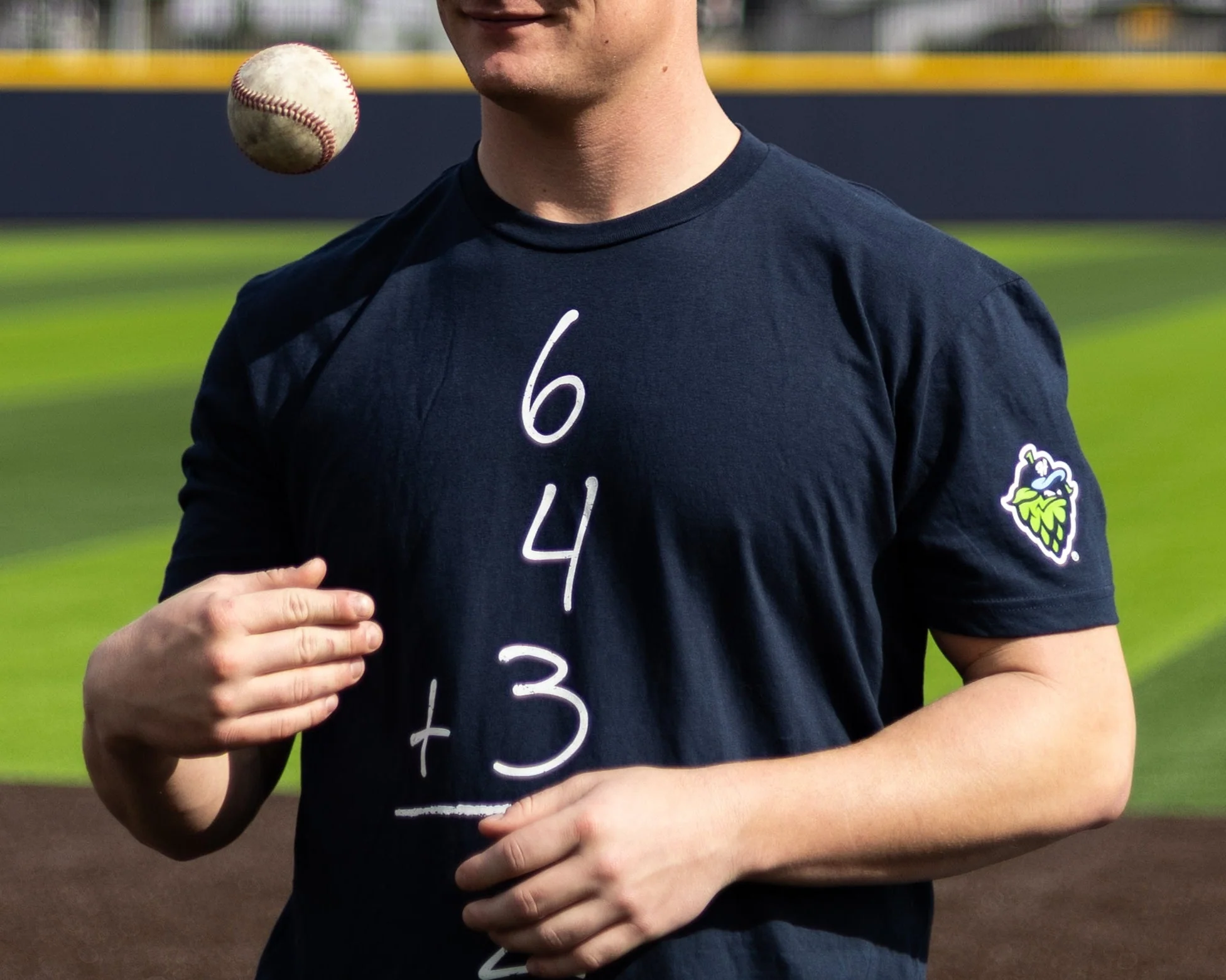 Baseballism 6432 Double Play T-Shirt, Hillsboro Hops - Image 3