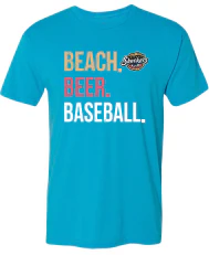 Biloxi Shuckers 108 Stitches Men's Beach Beer Baseball Tee
