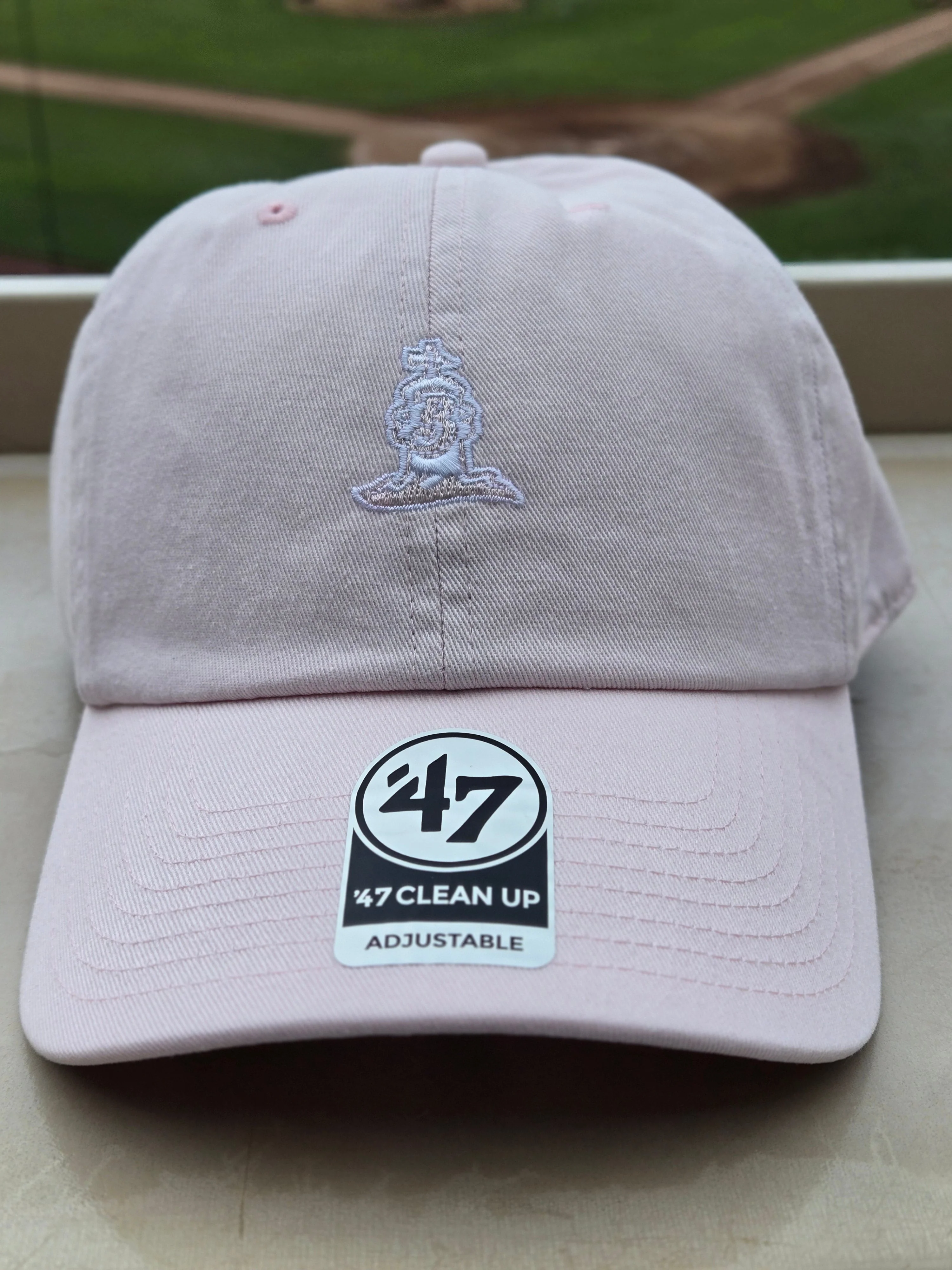 Biloxi Shuckers '47 Clean Up Adjustable Cap in Pink with Lighthouse Logo