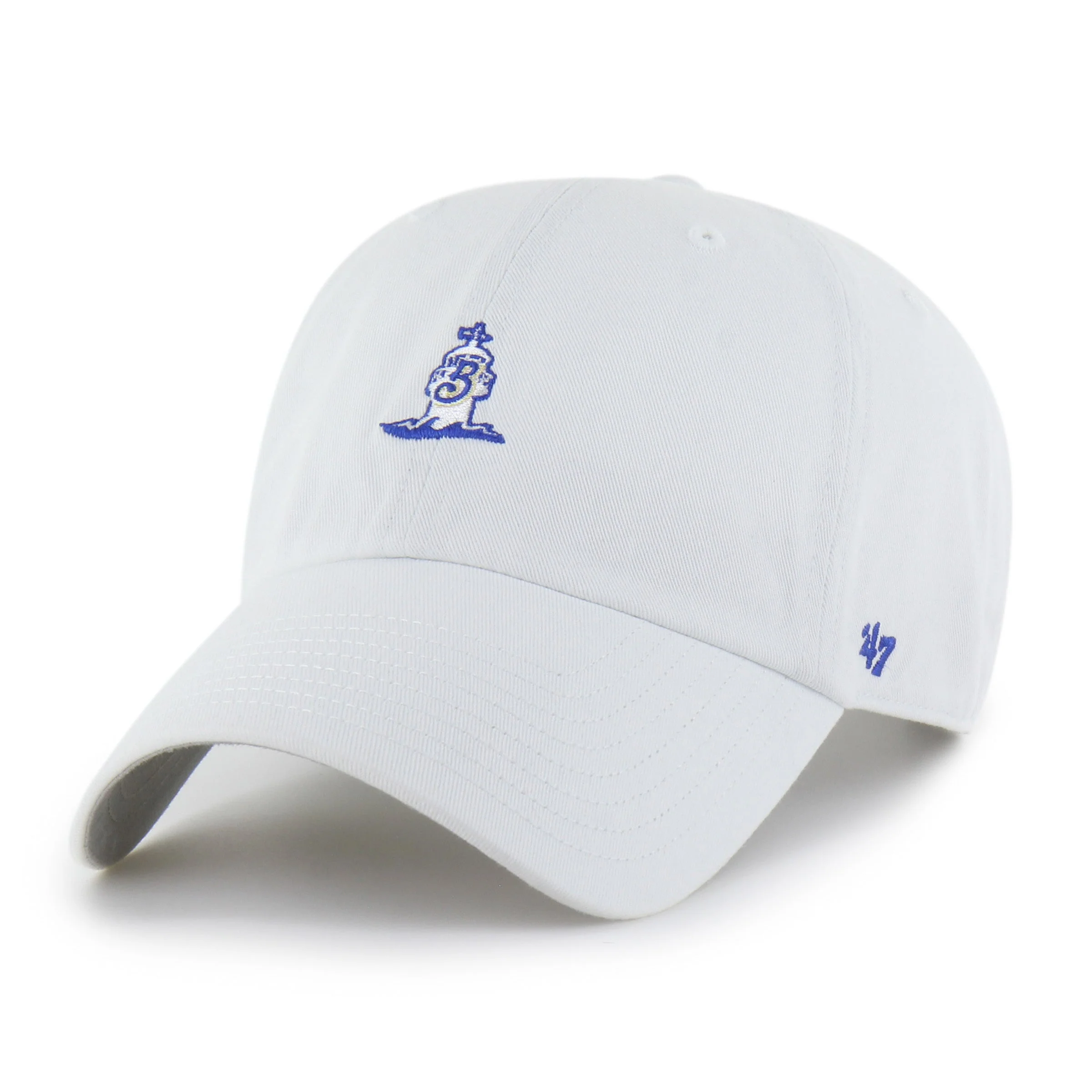 Biloxi Shuckers '47 Clean Up Adjustable Cap in White with Lighthouse logo