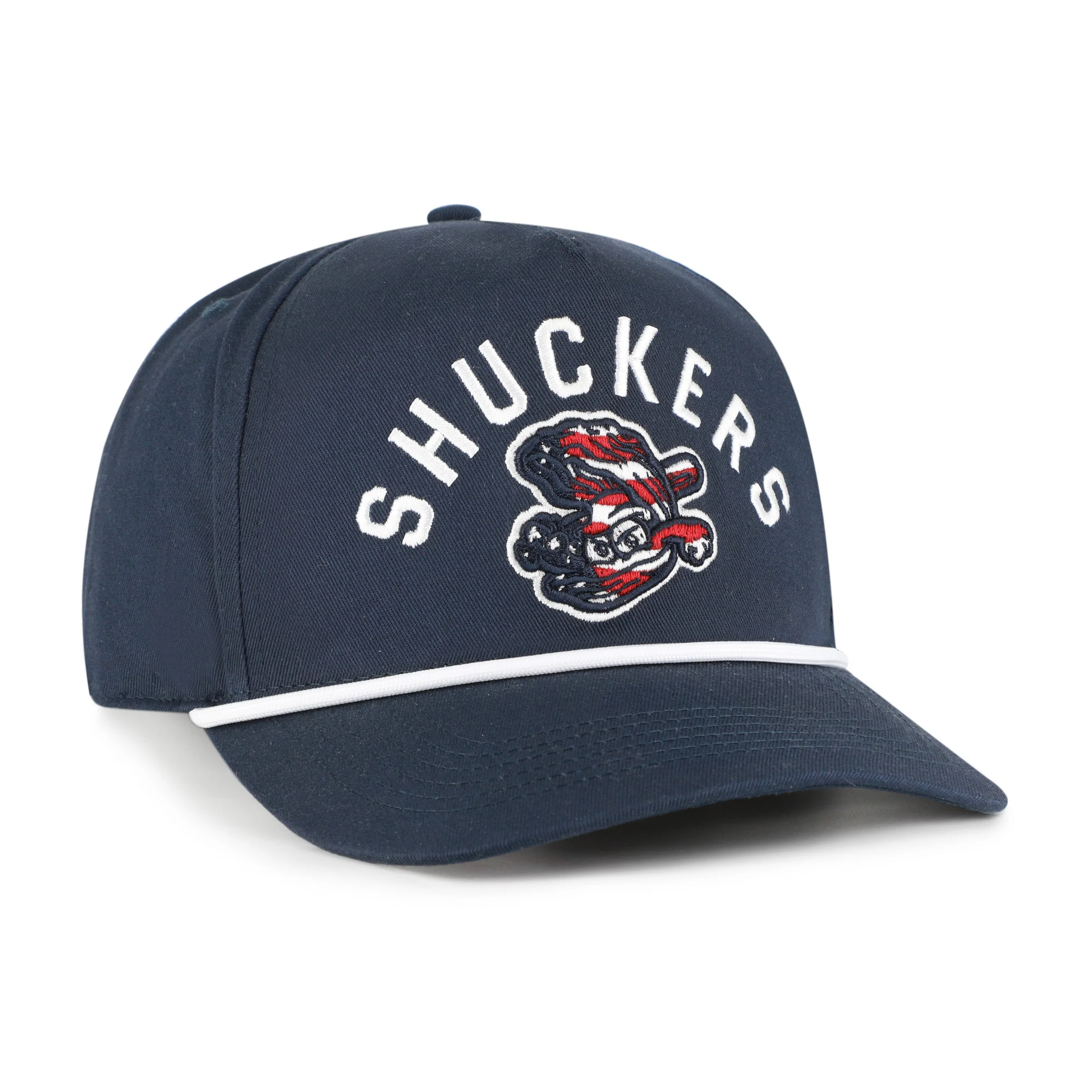 Biloxi Shuckers '47 Hitch with rope and batting oyster in American flag