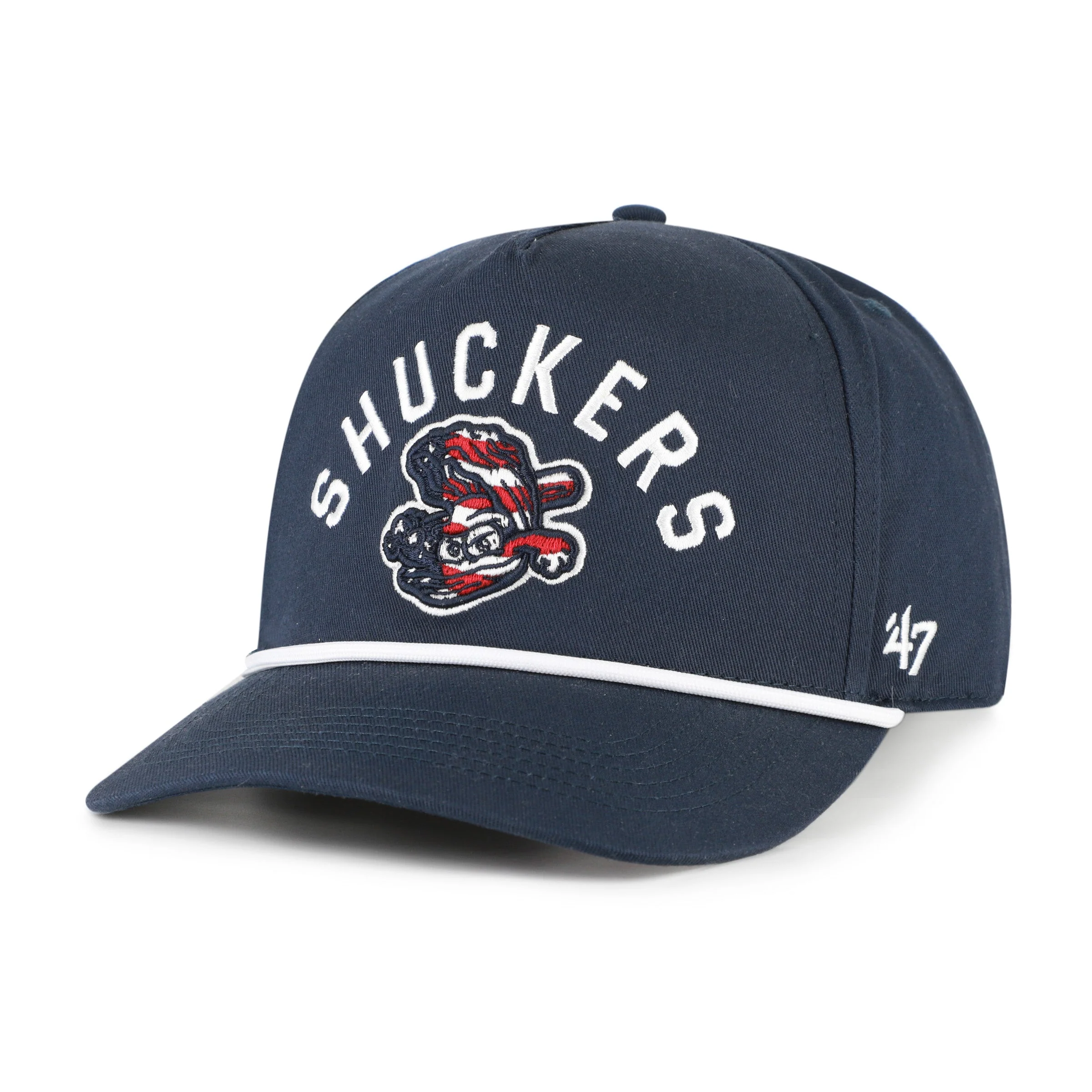 Biloxi Shuckers '47 Hitch with rope and batting oyster in American flag - Image 2