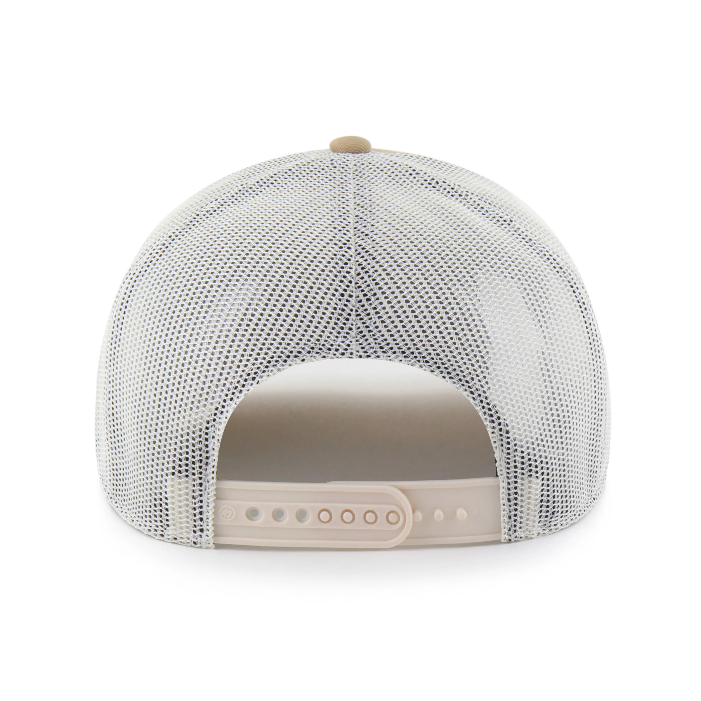 Biloxi Shuckers '47 Trucker Khaki Huskin cap with leather patch - Image 2