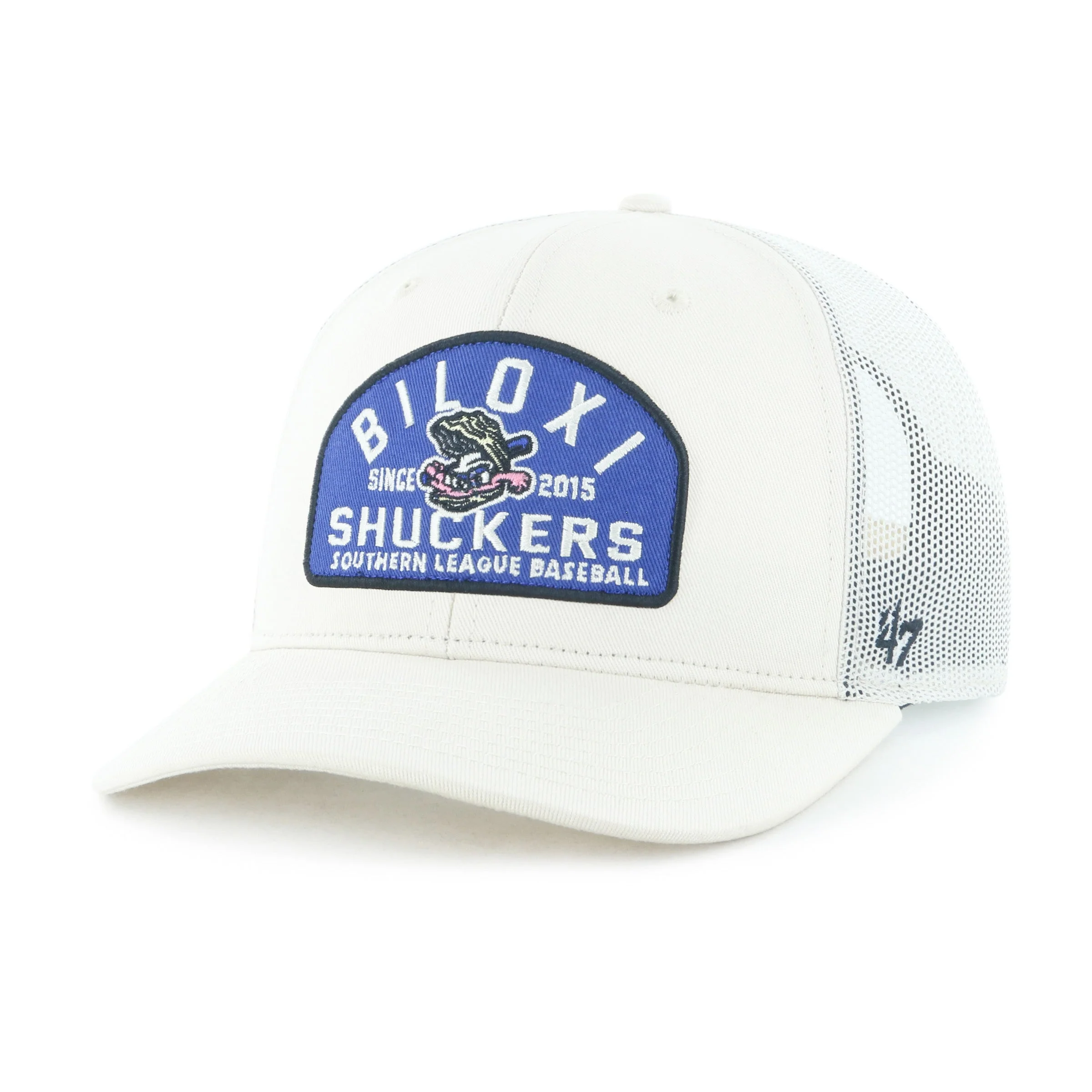 Biloxi Shuckers '47 Trucker Natural Leland with Batting Oyster Logo