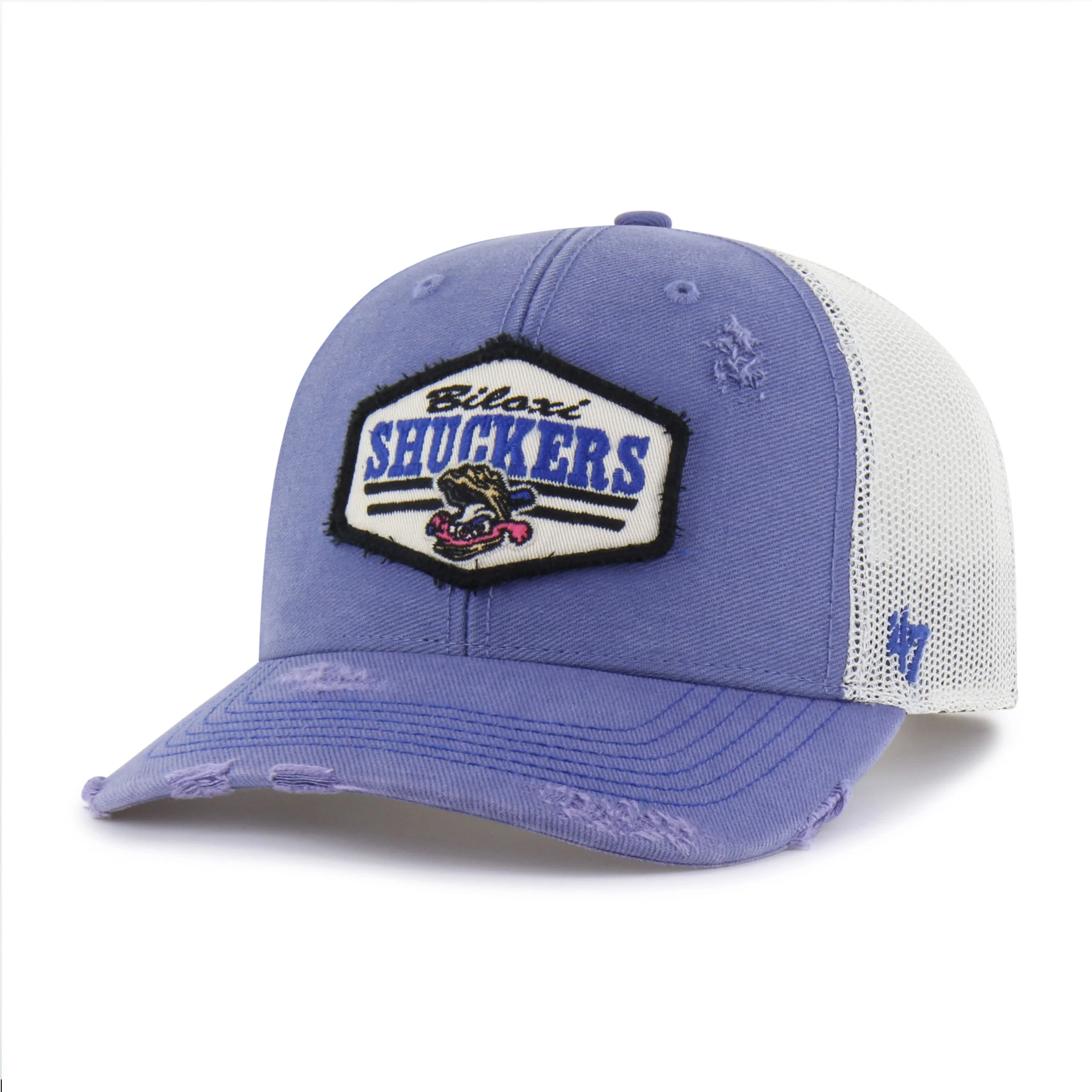Biloxi Shuckers '47 Trucker Thrift Blue Salvage cap