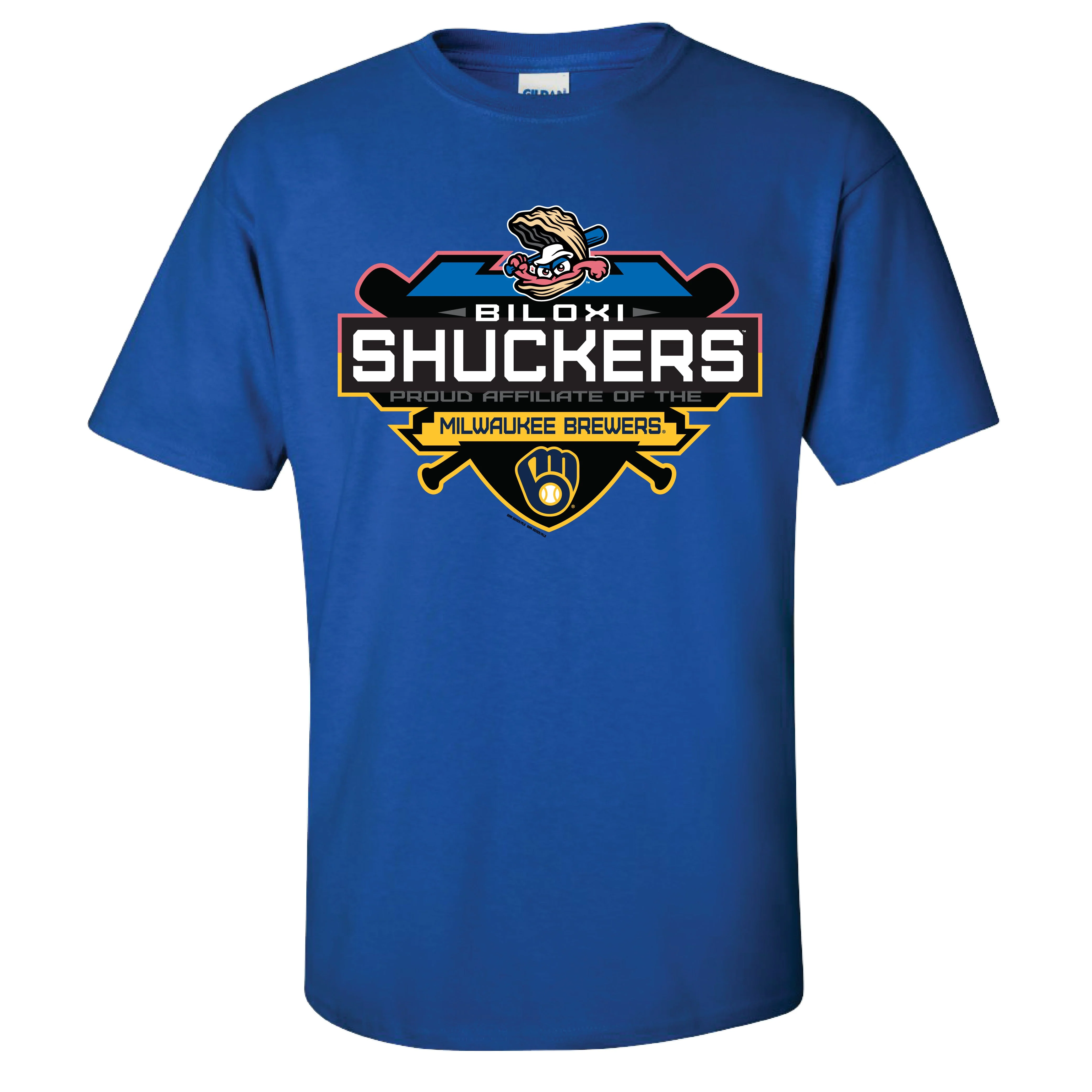 Biloxi Shuckers Affiliate Tee with the Milwaukee Brewers