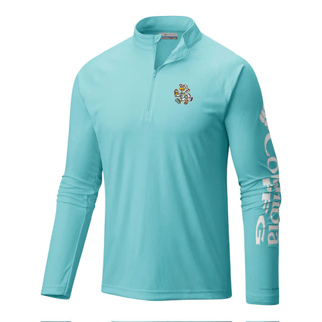 Biloxi Shuckers Columbia PFG Terminal Tackle 1/4 Zip with Biloxi Beach Chicken Logo