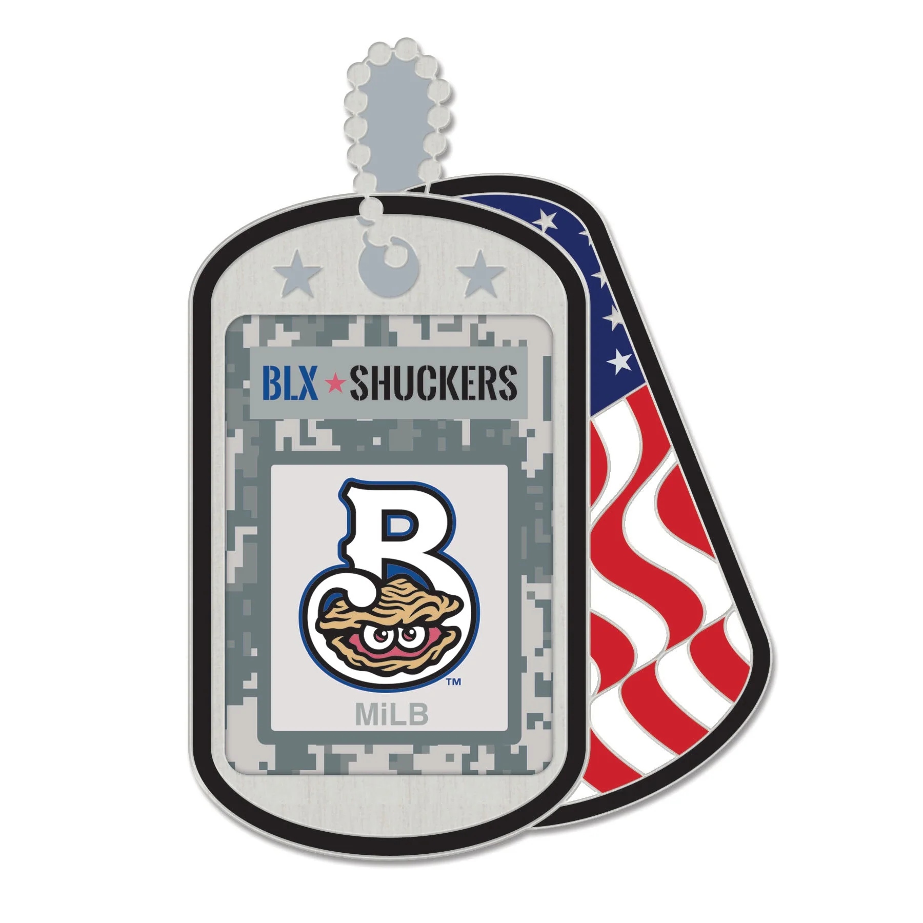 Biloxi Shuckers Dog Tag Collector Pin