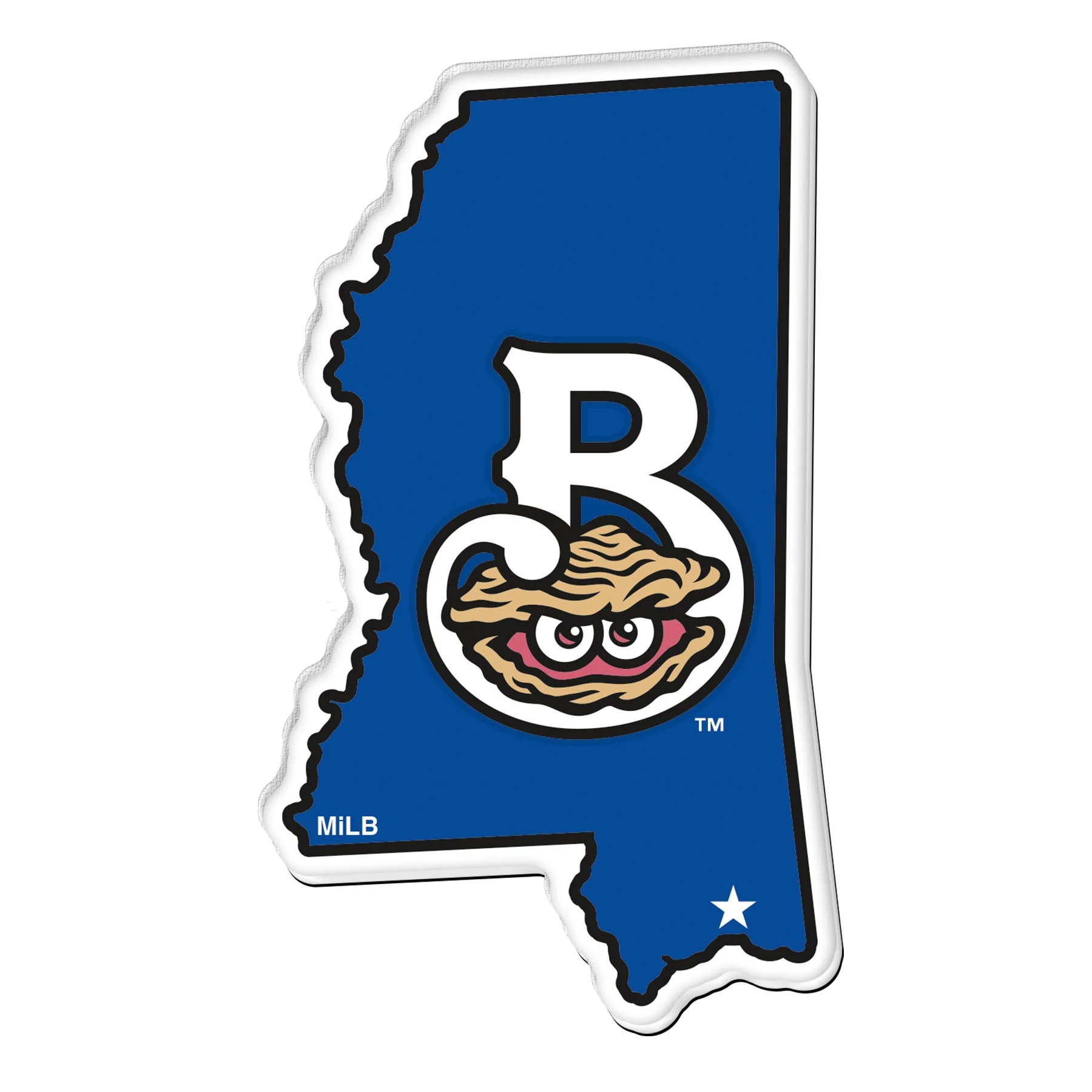 Biloxi Shuckers State of Mississippi Precision-Cut Magnet