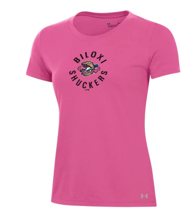 Biloxi Shuckers Under Armour Women's Pink Frenzy Tee