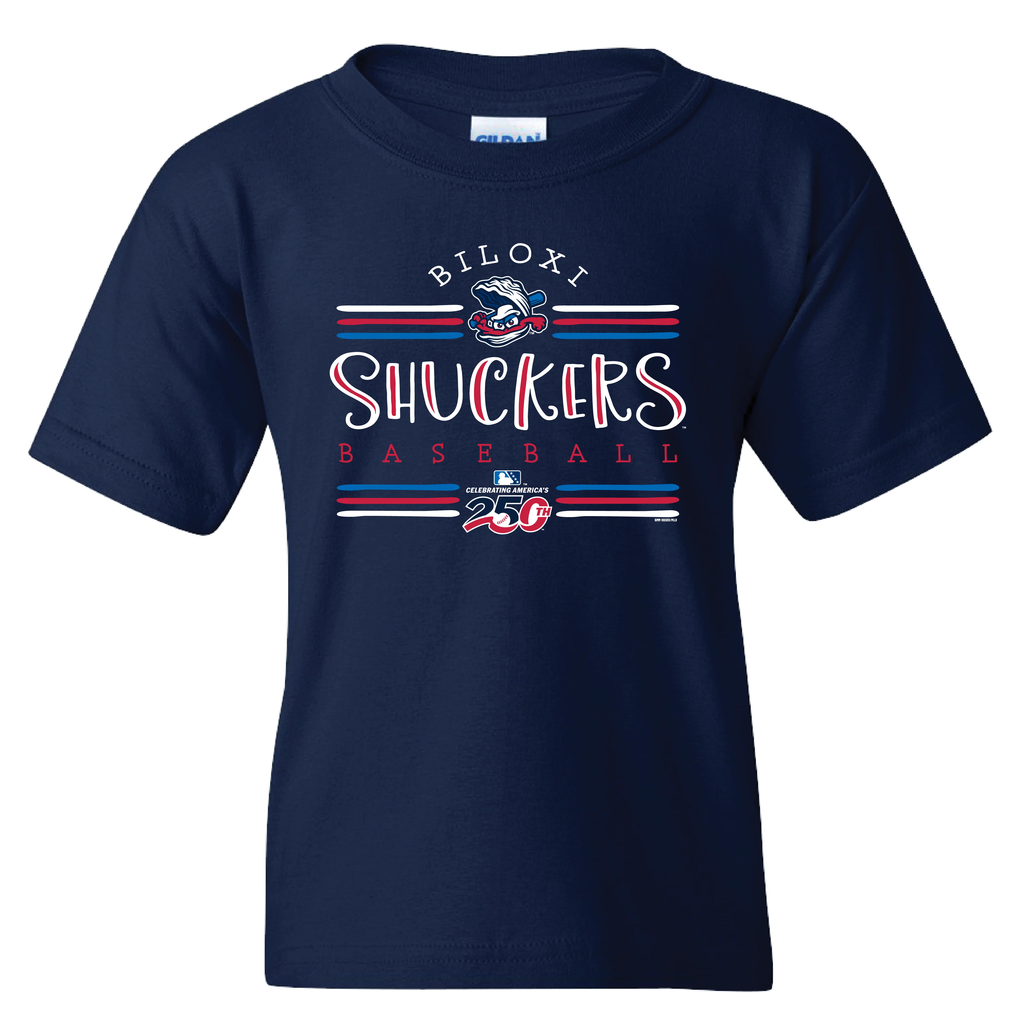 Biloxi Shuckers Youth America 250 Patriotic Tee
