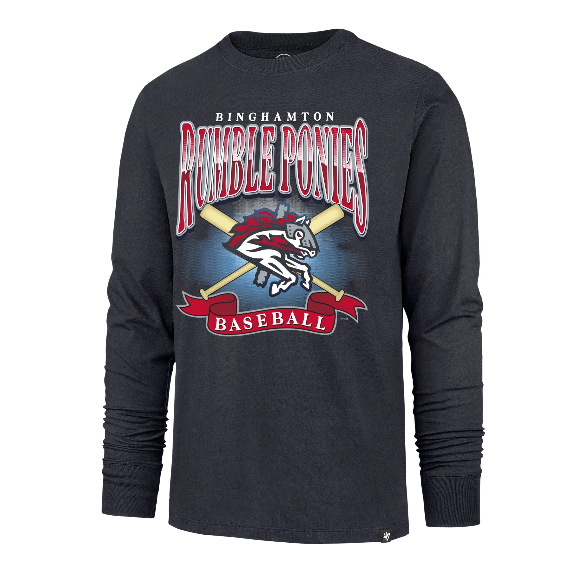Binghamton Rumble Ponies Atlas Blue Chrometown Franklin Long Sleeve Shirt