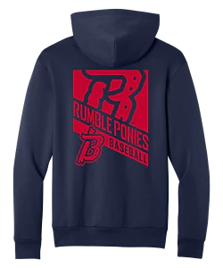 Binghamton Rumble Ponies Mens Angle Fleece Hoodie Navy