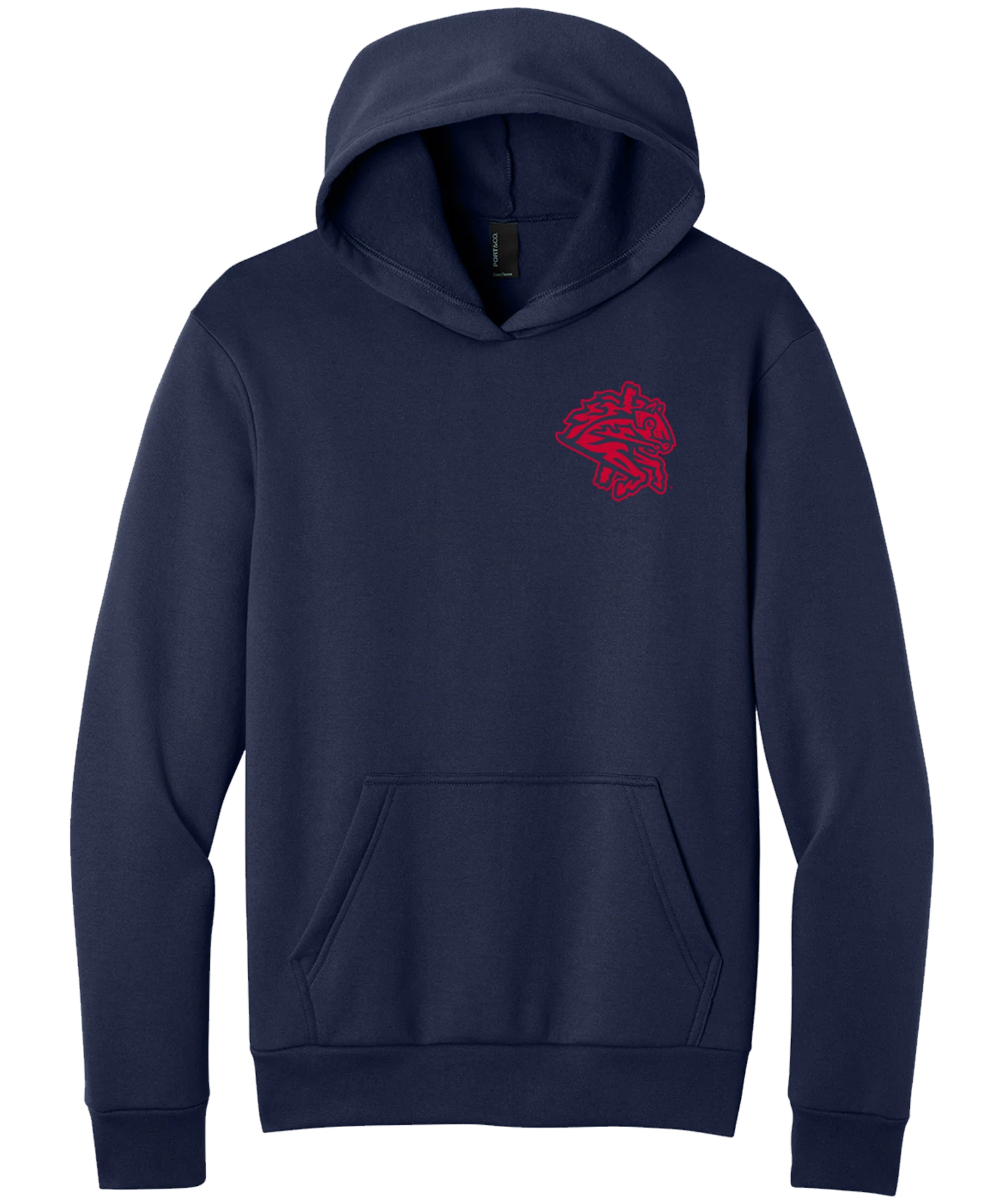 Binghamton Rumble Ponies Mens Angle Fleece Hoodie Navy - Image 2