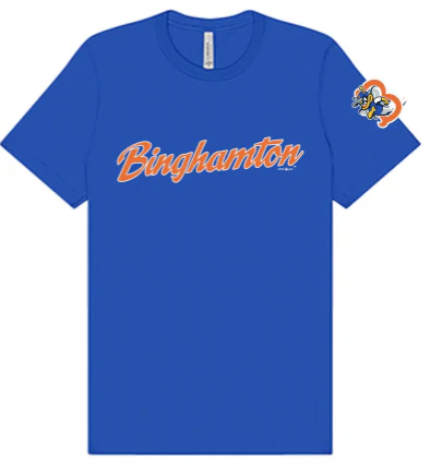 Binghamton Rumble Ponies Mens B-Mets Binghamton T-Shirt Blue