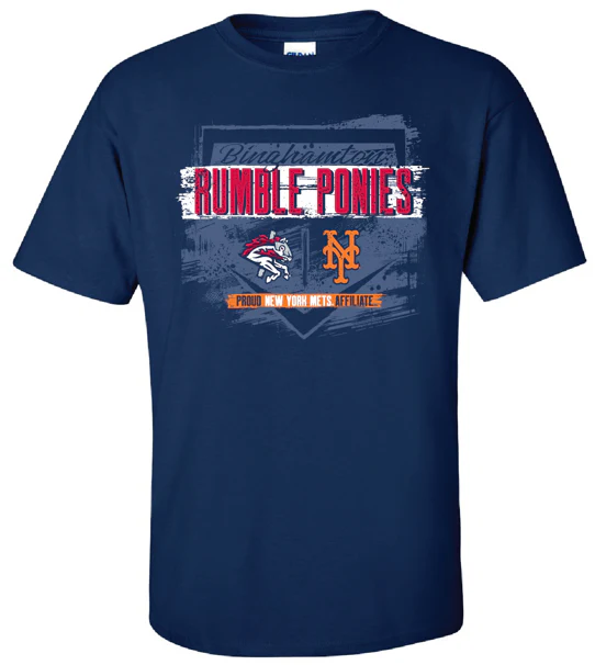 Binghamton Rumble Ponies Mens Maaz Affiliate T-Shirt Navy