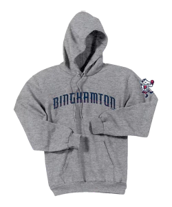 Binghamton Rumble Ponies Mens Road Fleece Hoodie Gray
