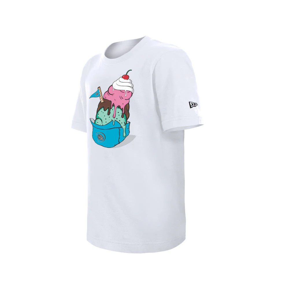Charlotte Knights New Era Boys 2029 Ice Cream Cup Short Sleeve T-Shirt