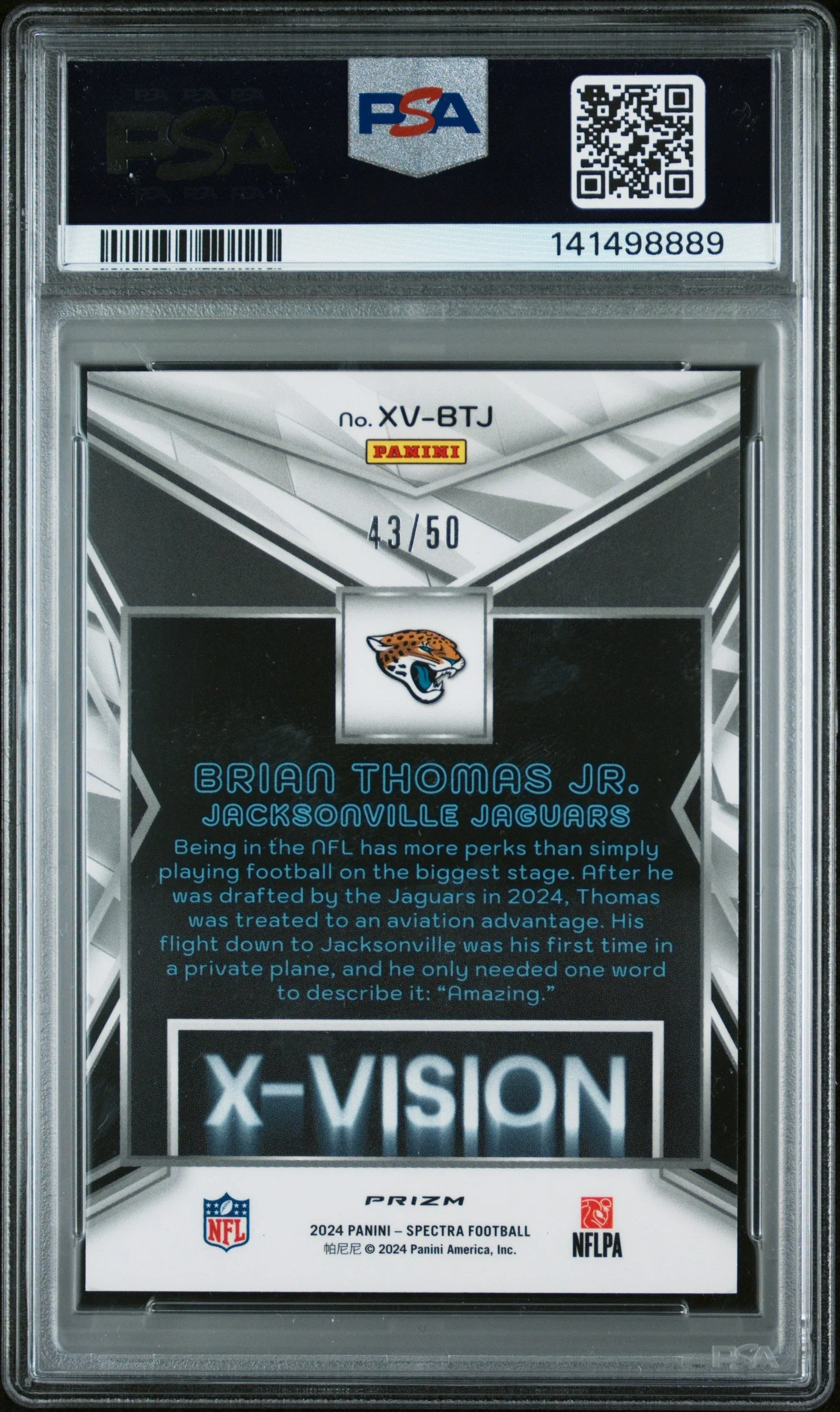 Brian Thomas JR. 2024 Panini Spectra X-Vision #XV - Image 2