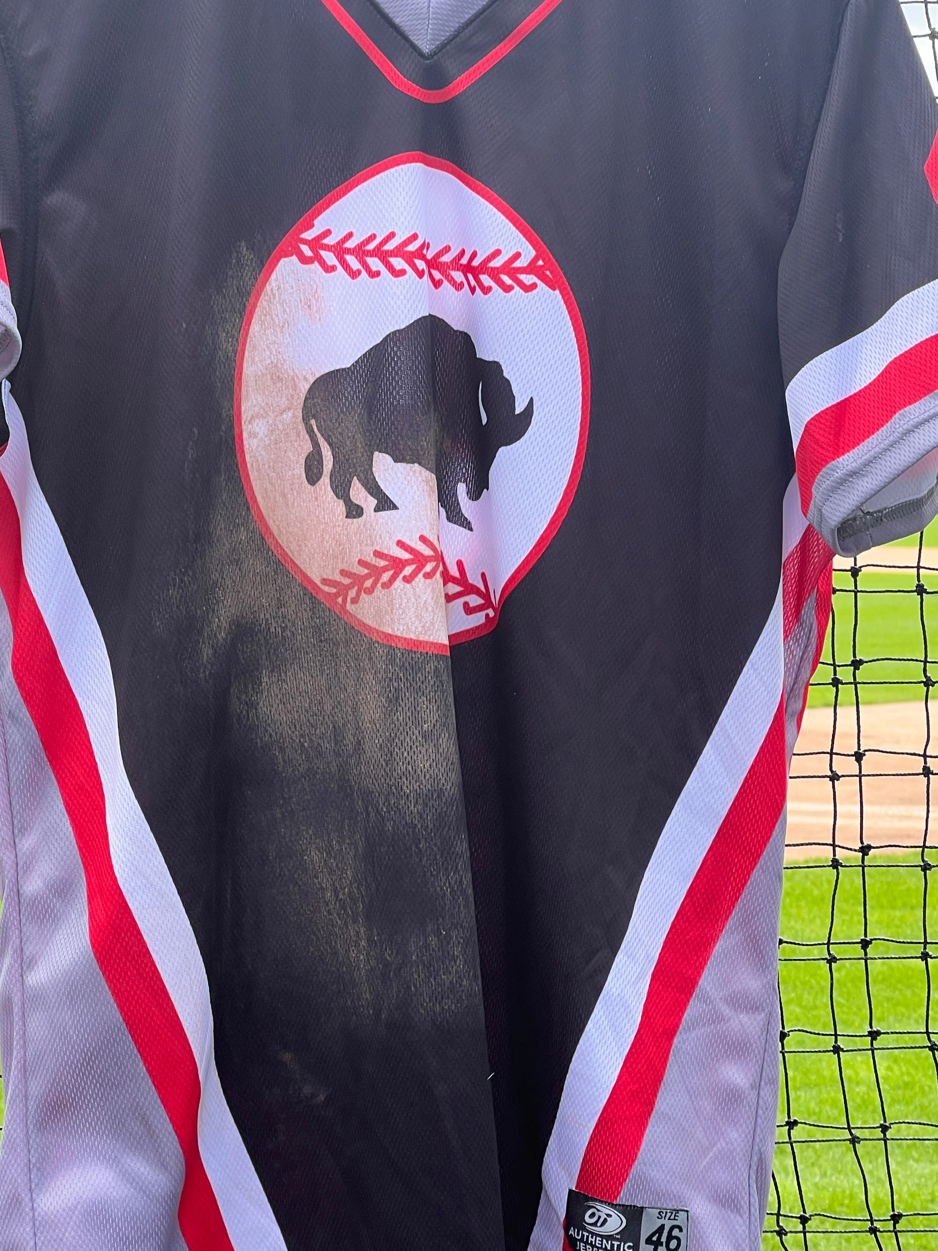 Buffalo Bisons Autographed & Game Worn Sublimated Hockey Black Jersey - Josh Kasevich #3 Size 46 - Image 3